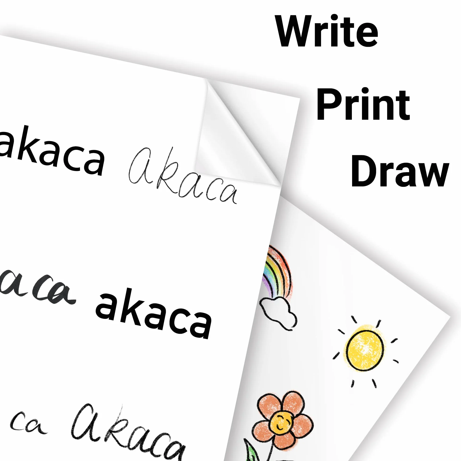 akaca Vinile Carta Adesiva per Stampante A4, 30 Fogli, Bianco Opaco, Impermeabile, Resistente Allo Strappo, 210 x 297 mm