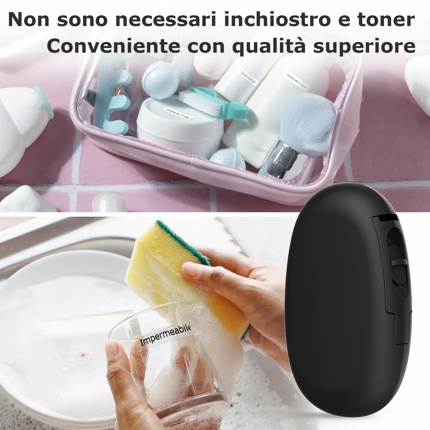 SUPVAN E10 Mini Etichettatrice Bluetooth, Etichette Adesive Impermeabili, App con 40+ Caratteri e 600+ Icone, Stampante per Casa, Ufficio