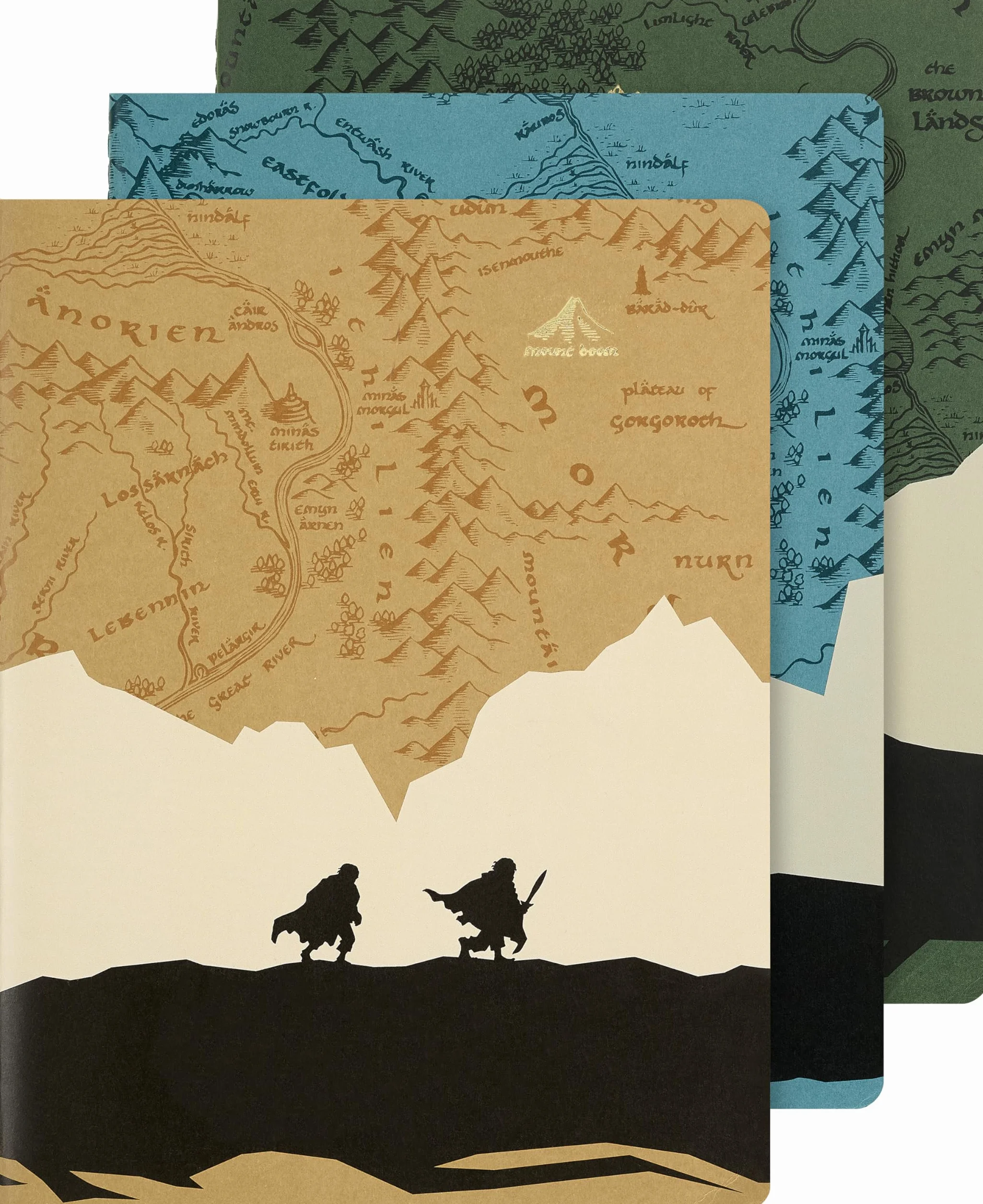 Moleskine Cahier Journal Il Signore degli Anelli, Set 3 Quaderni a Righe, Copertina Flessibile, Cucitura Singer, XL 19x25 cm