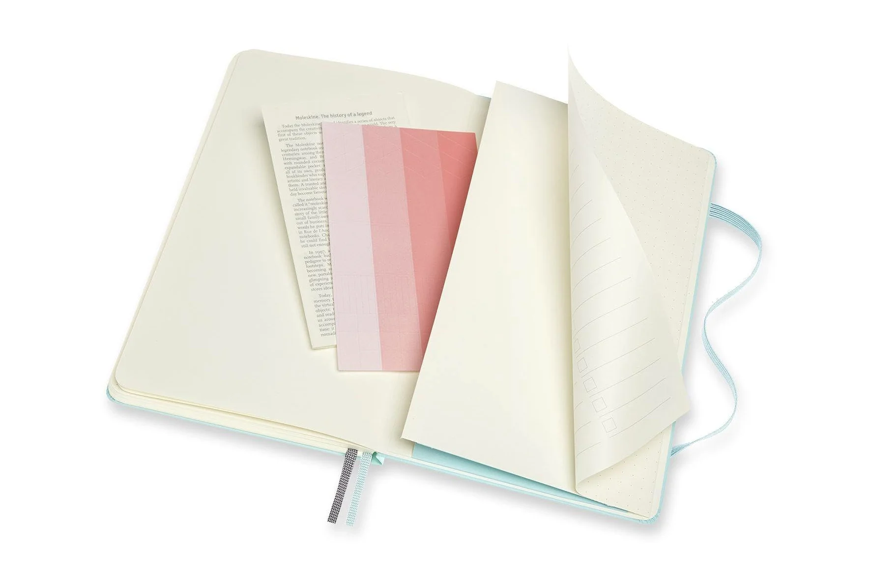 Moleskine, Taccuino Bullet Collezione Art, Blocco da Disegno, Quaderno da Disegno, Pagine Bianche o a Righe, Copertina Rigida, Formato Grande 13x21 cm, Colore Acquamarina