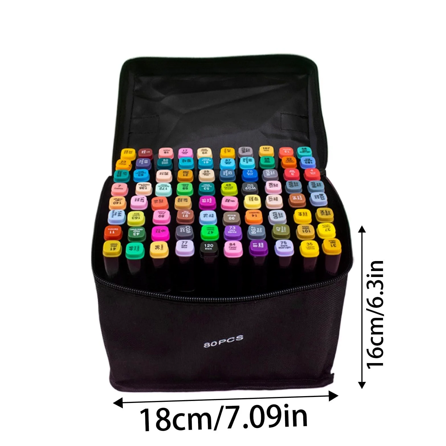 Pennarelli ad alcol artistici, pennarelli colorati classici, kit di materiali da disegno, set permanente for schizzi e colorazione, punta fine creativa e pennello con(80 colours)