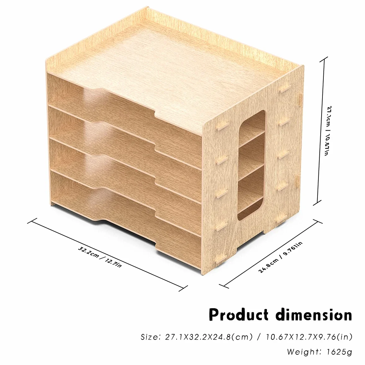 Porta Documenti da Scrivania in Legno – Organizzatore Ufficio e Studio