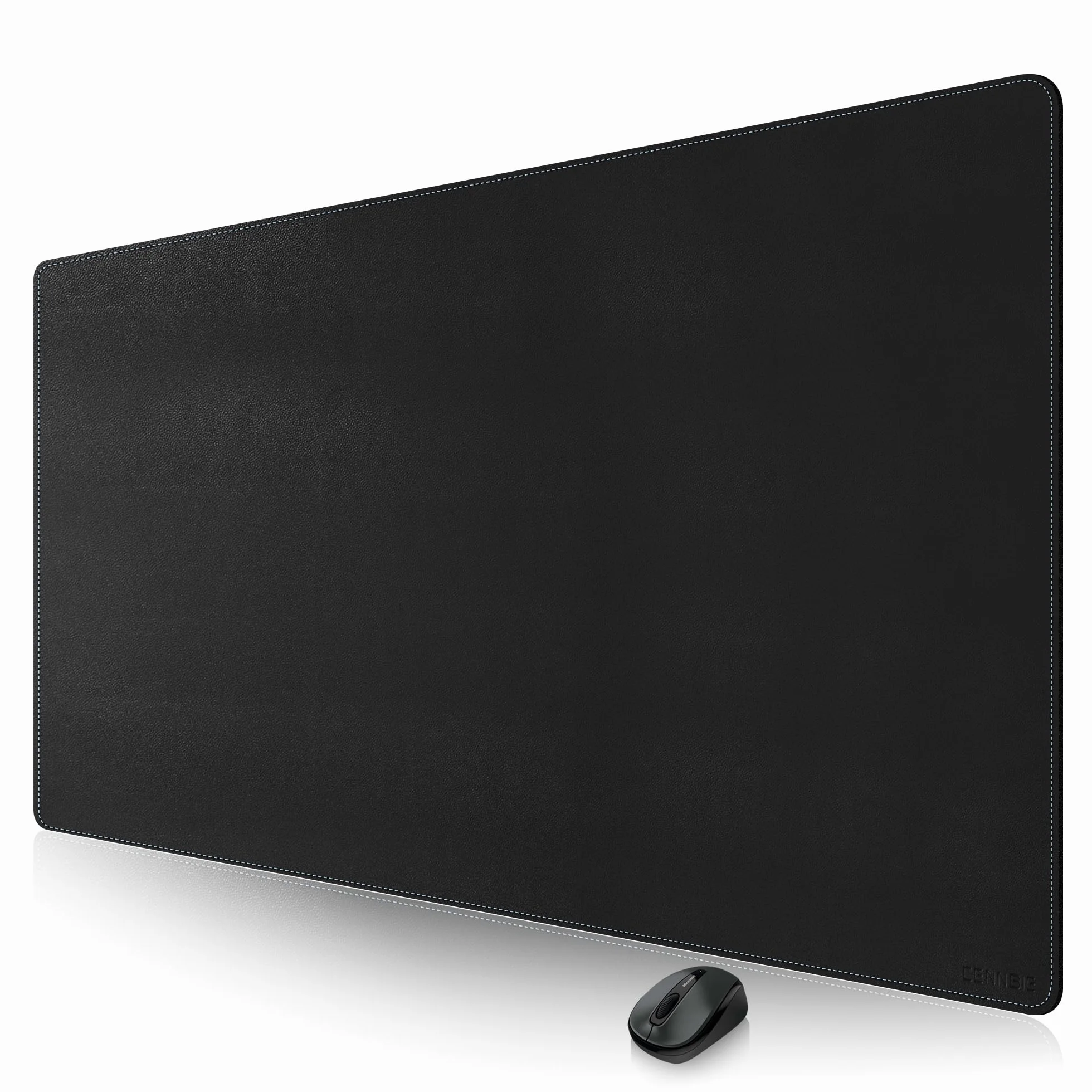 CENNBIE Tappetino da scrivania in pelle PU 180x70 cm impermeabile per mouse, ufficio e casa (Nero)