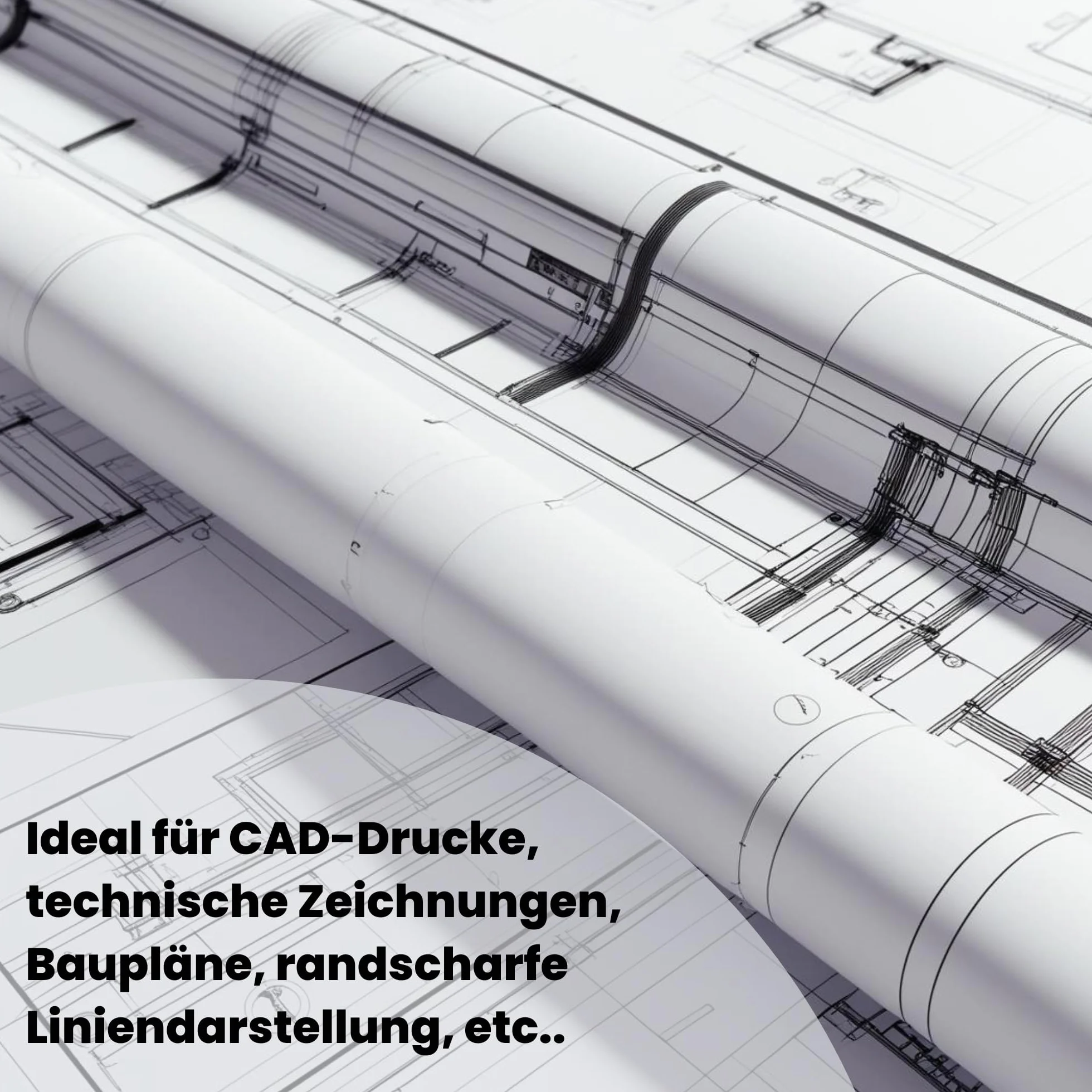 Carta per plotter 90 g/m² 100% riciclata 610 mm × 45 m manicotto 50 mm non rivestita per CAD e disegni tecnici