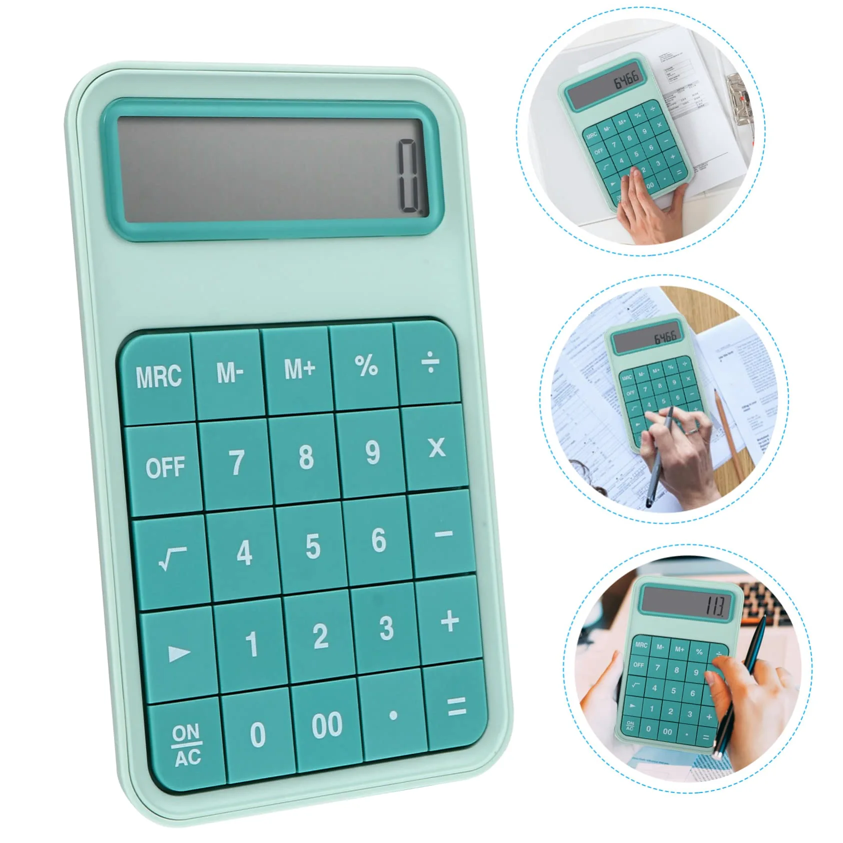 DOITOOL 1pezzi Calcolatrice da Tavolo Semplice Display Grande Realizzata in Abs e Materiali Acrilici Leggera e Pratica per Ufficio e Cancelleria