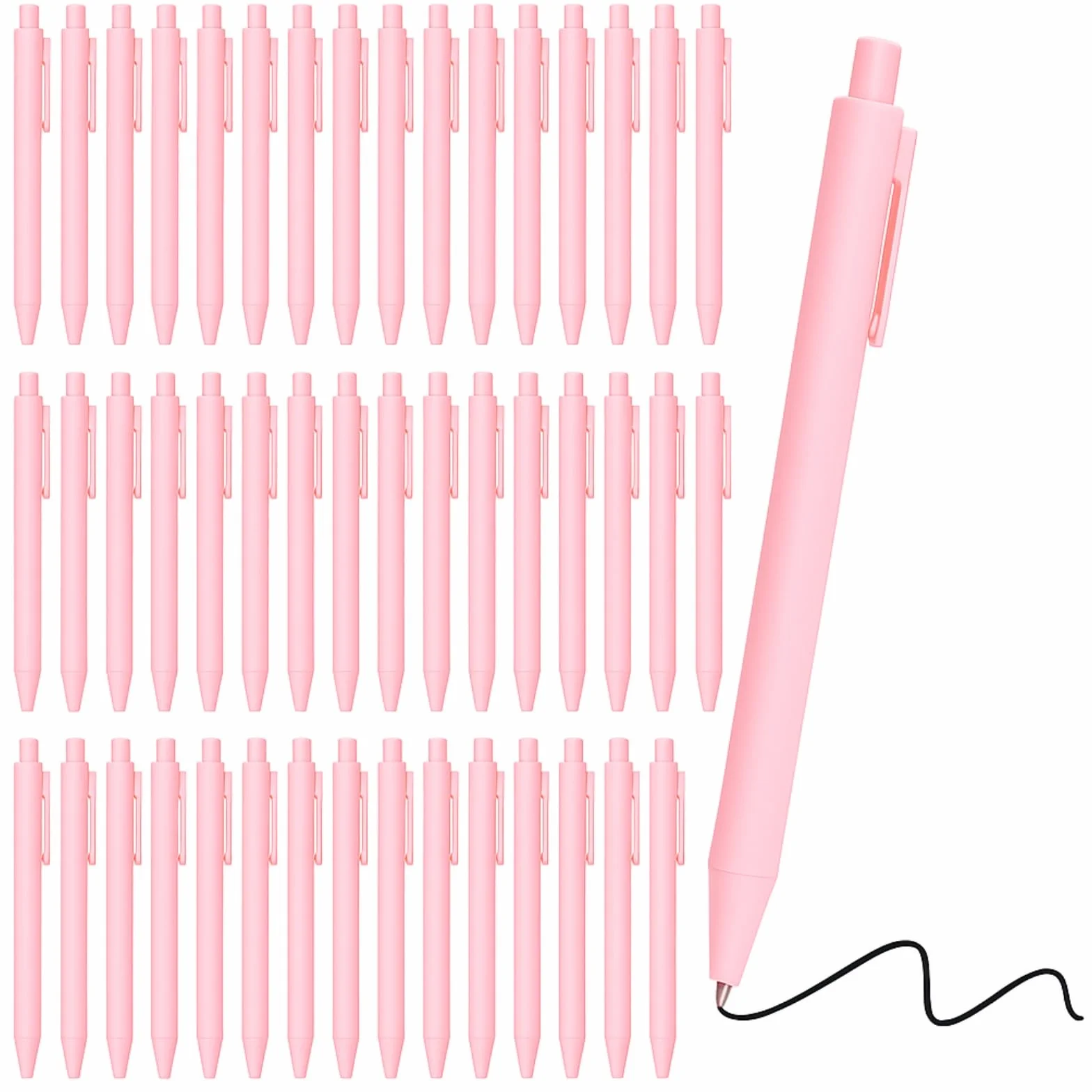 25 penne a sfera, rosa ciliegia, graziose penne con inchiostro gel nero, scrittura liscia, per addio al nubilato e uso in ufficio (rosa ciliegia)