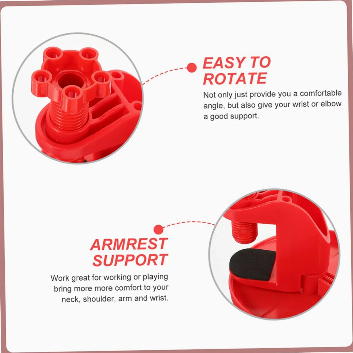 Supporto Poggiapolsi Ergonomico Design Leggero 2pezzi in Gomma e Cotone per Supporto Polso e Gomito per Scrivania Ufficio Durante Lavoro