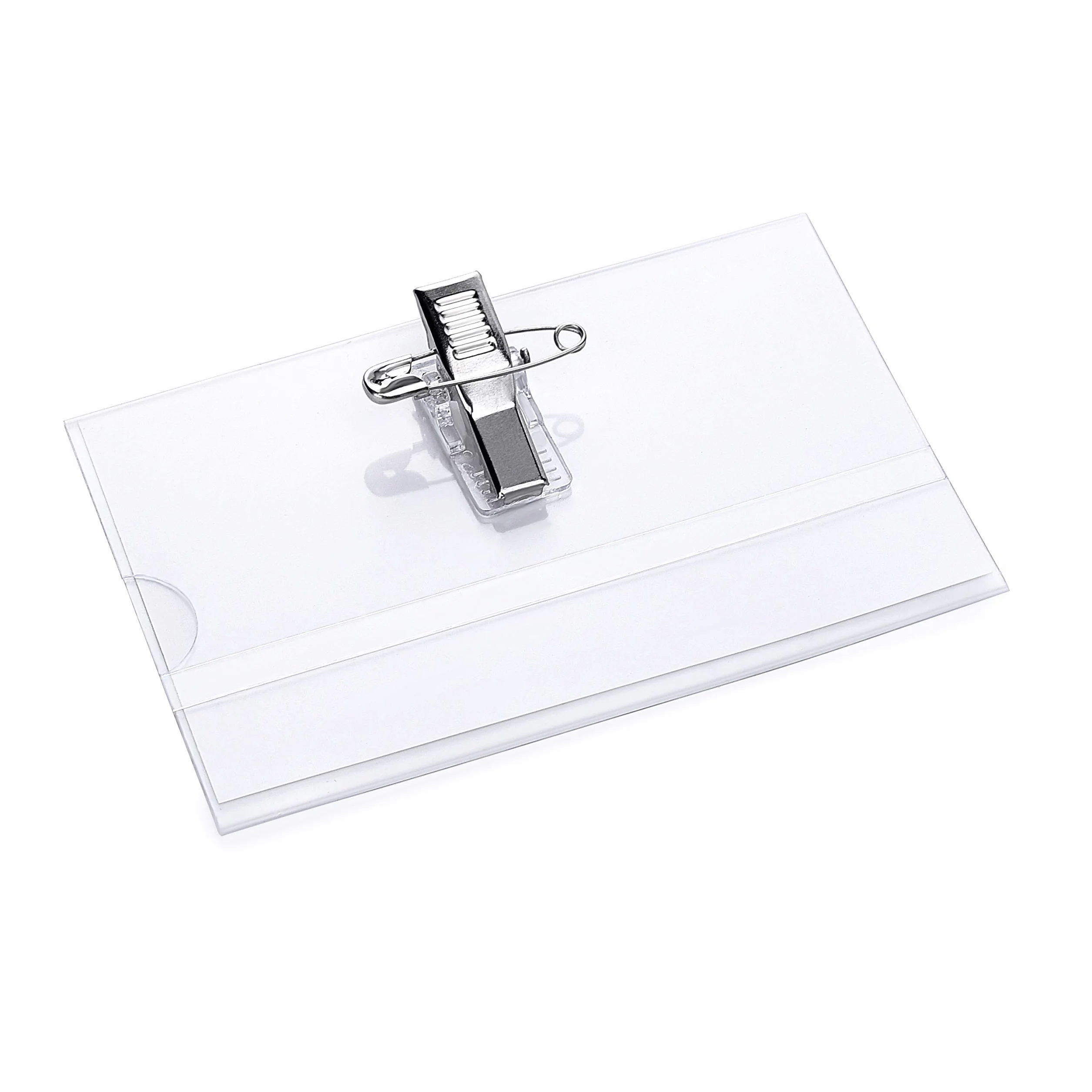 Set da 10 porta badge con clip e spilla per vestiti