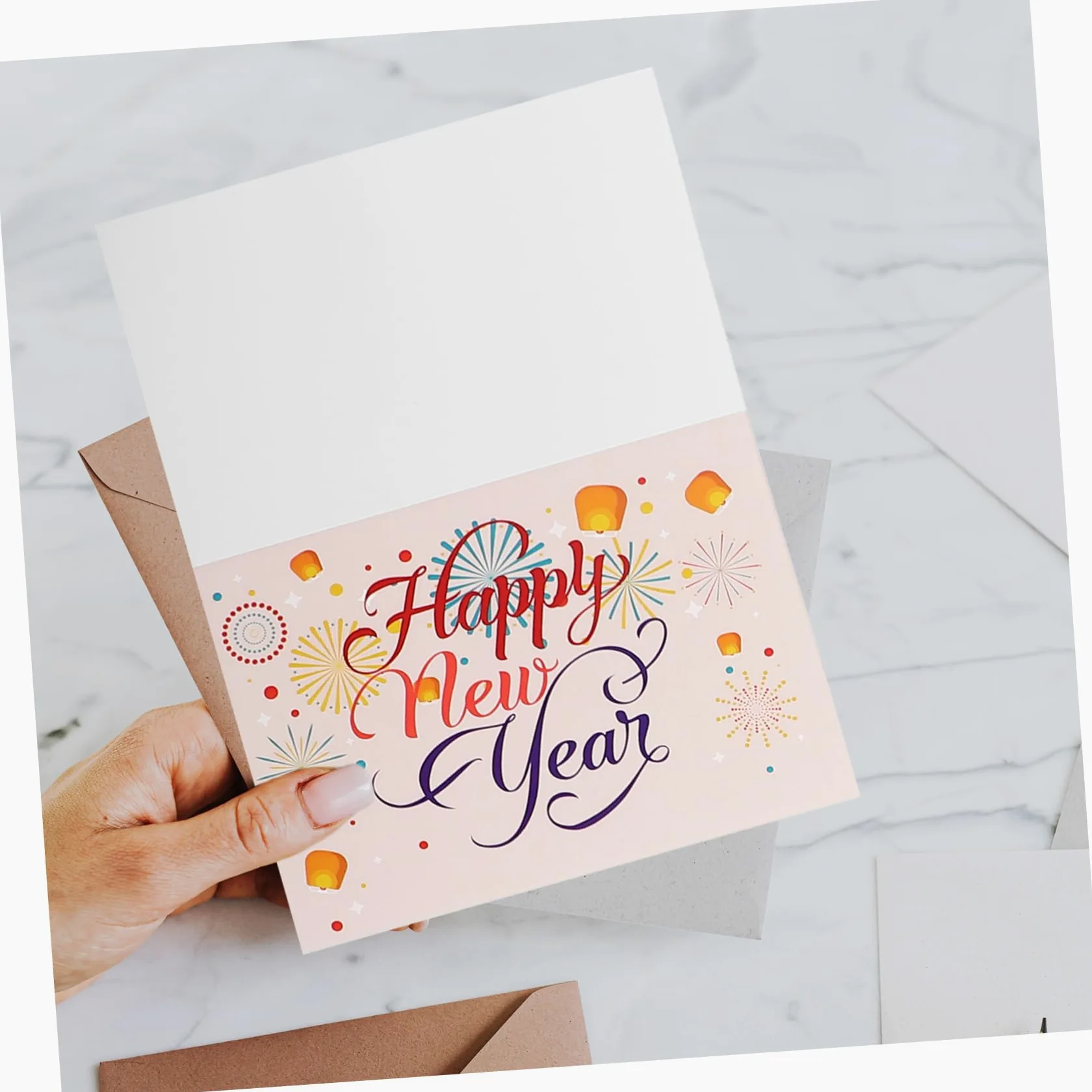 Tofficu 3sets Biglietti Di Auguri Per Anno Con Envelop Biglietti Di Festa Con Design Elegante Per Messaggi Di Felicitazione e Ringraziamento Per Amici e Famiglia