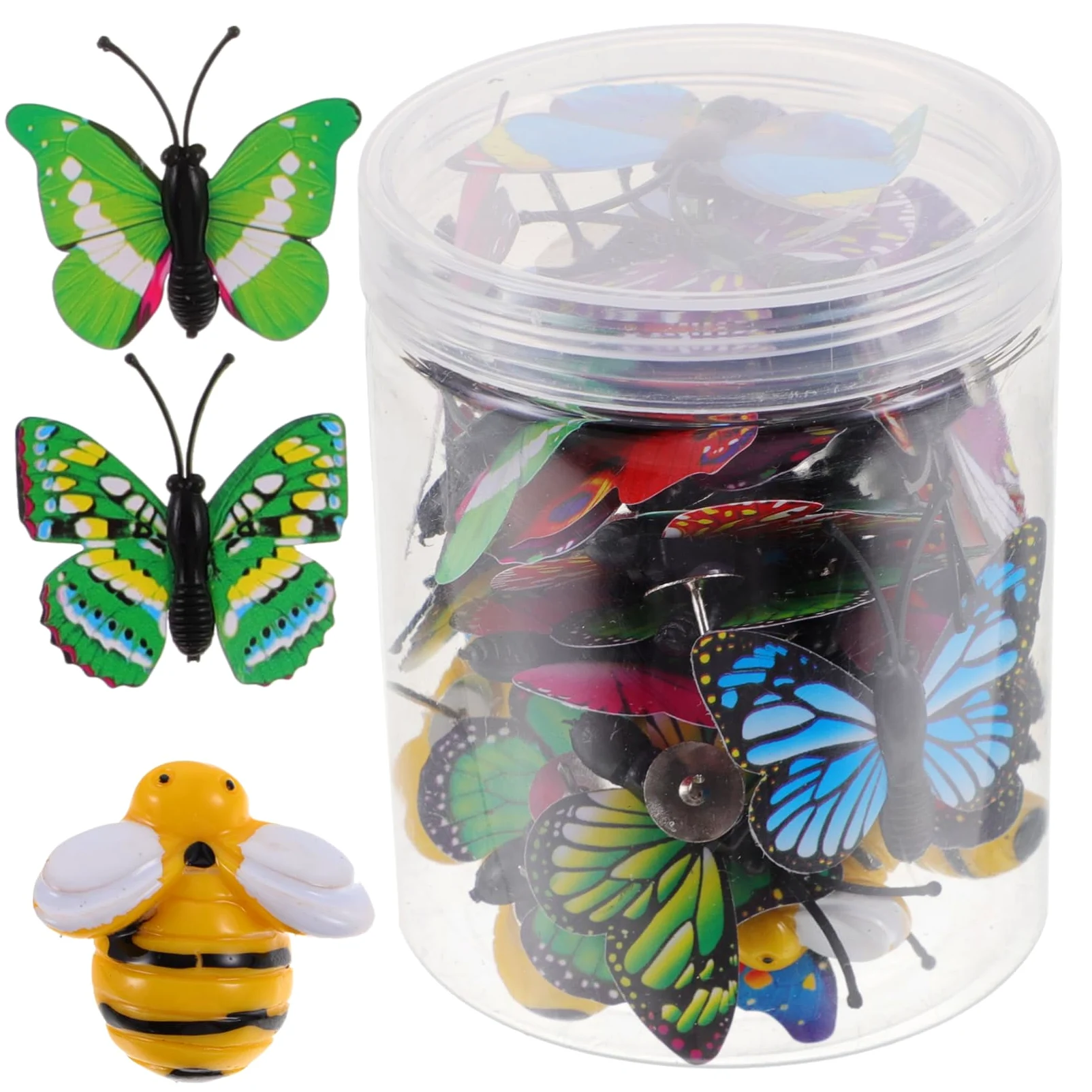 SHINEOFI 3 Set Di Prodotti Per Larredamento Della Casa Puntine Da Disegno Compatte A Forma Di Farfalla E Ape Per Decorazioni Da Parete 40 Pezzi * 3