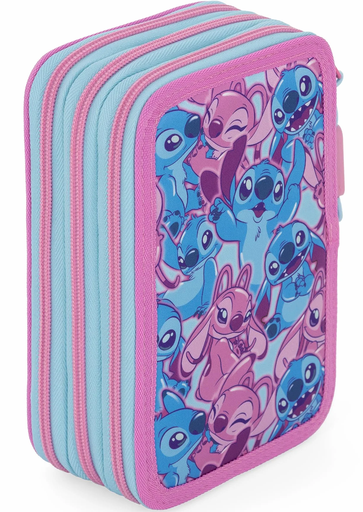 Clondo Astuccio Scuola 3 Scomparti Completo 46 Accessori Bambini Kit Cancelleria