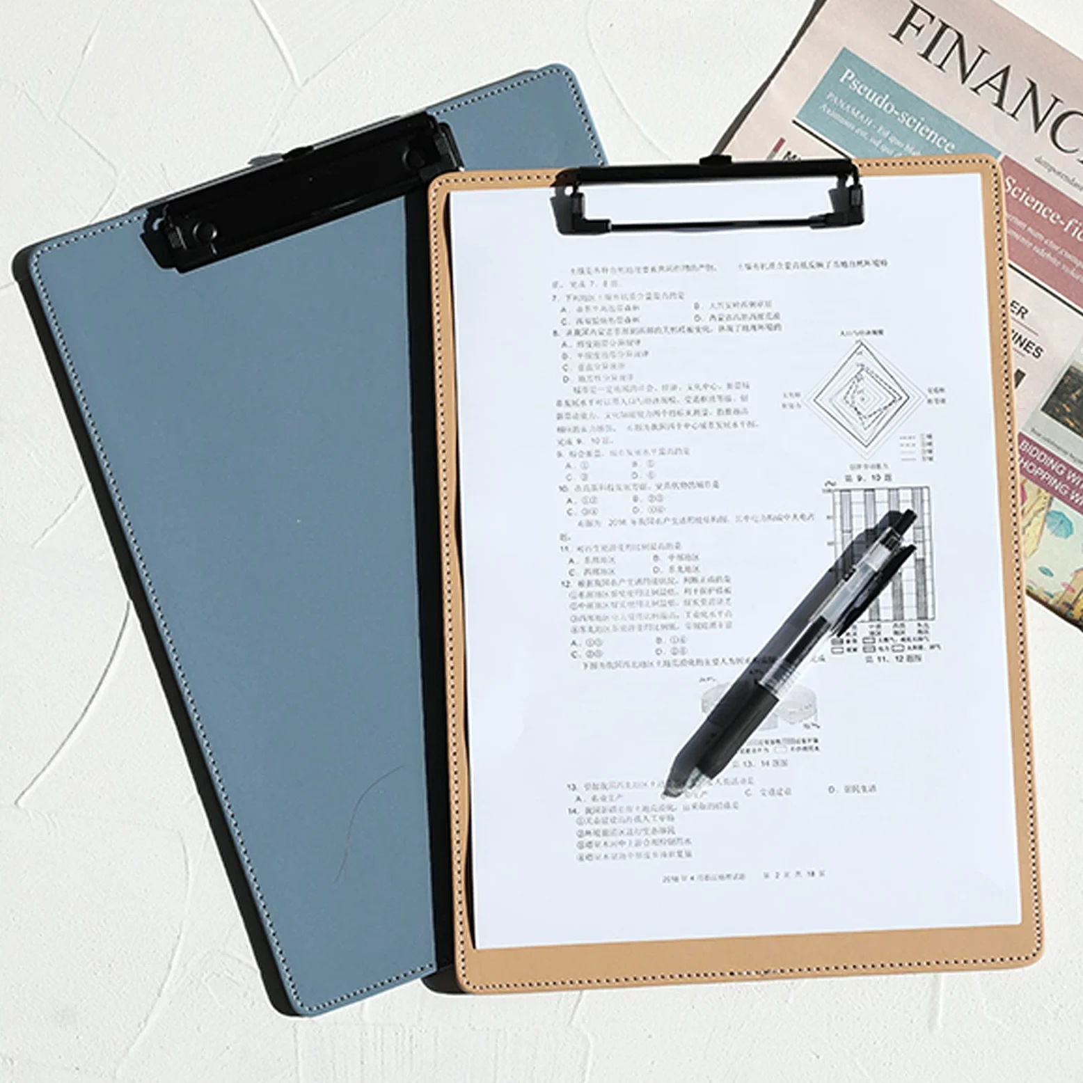 Liudan Portablocco Appunti A4 e Letter-Sized con Clip di Metallo File Ordinamento dei collettori con Ganci telescopici Scrittura della Cartella da Scrittura (2 Confezioni) Clipboard Portablocco