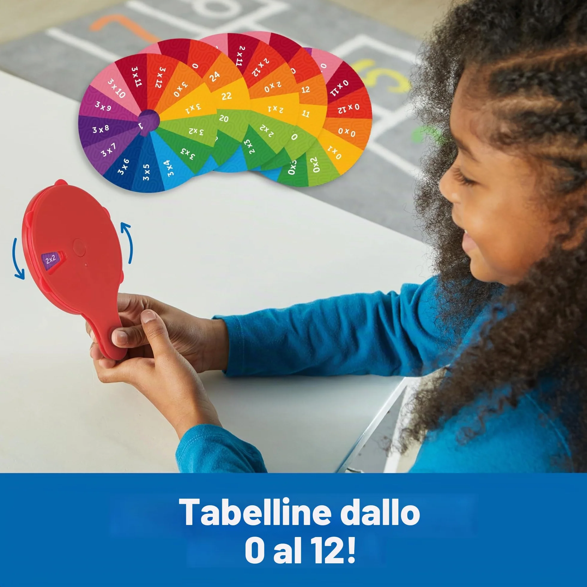 Learning Resources Ruota Quiz Moltiplicazioni LER3792 Tabelline 0–12 Gioco Matematico da 7 Anni