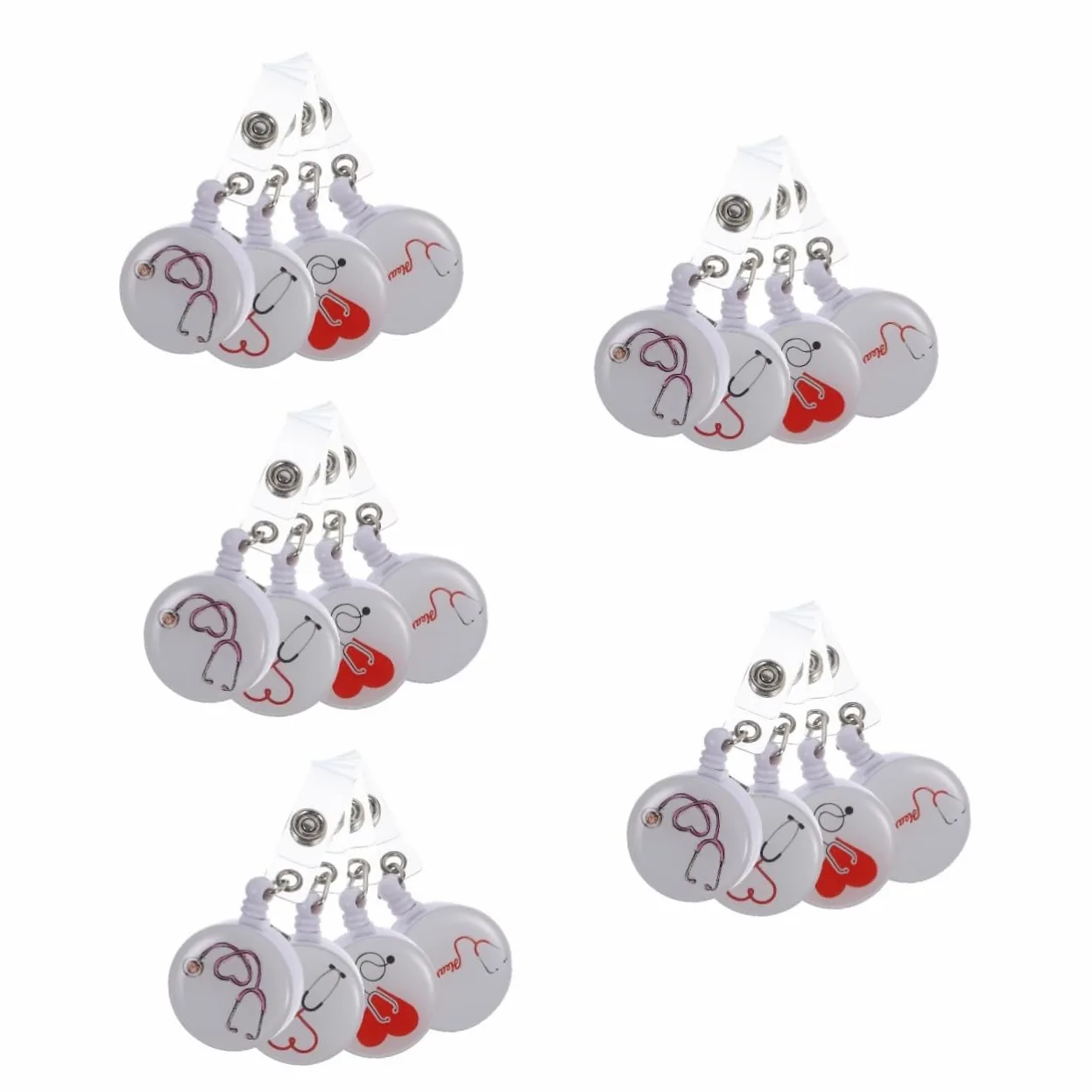 LALAFINA 20pezzi Portabadge Retrattile Per Con Clip Girevole Da Pratico e Leggero Design Elegante Per Id e Badge Ospedale Scuola e Lavoro