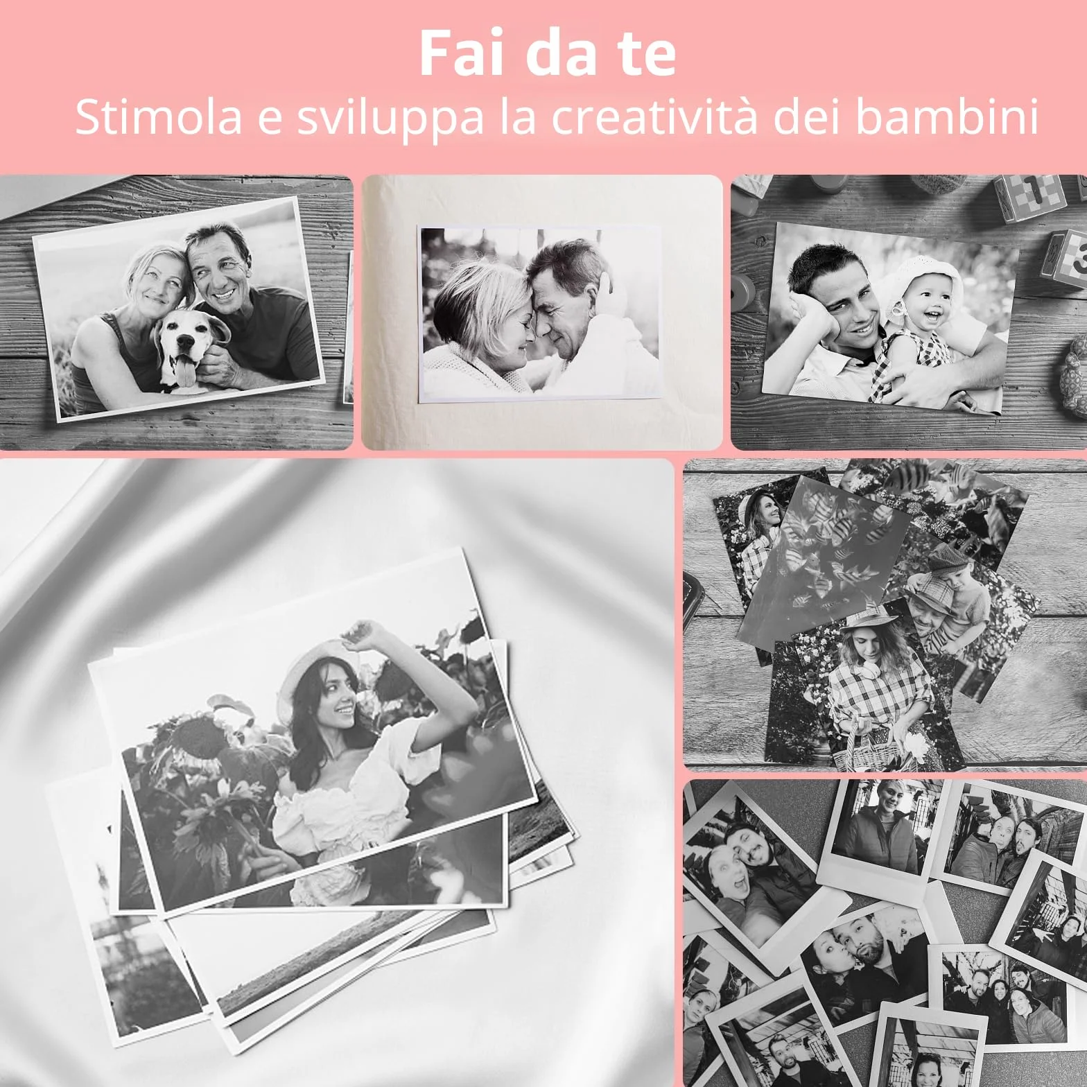 Carta termica per bambini macchine fotografiche istantanee 10 rotoli, zero inchiostro