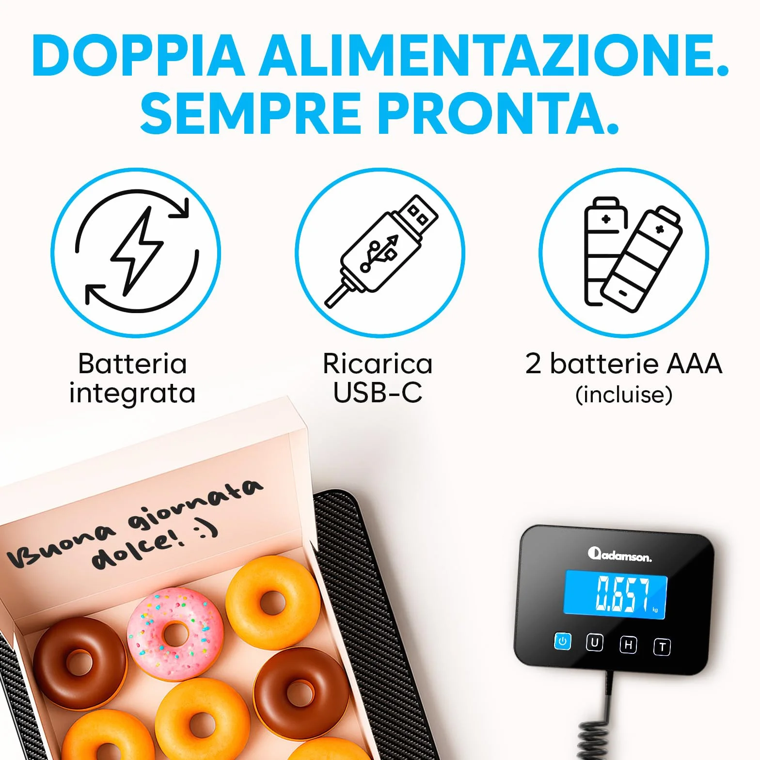 Bilancia Professionale 200 kg/10 g Alta Precisione con Funzione Hold/Tara per Pacchi Bagagli Uso Industriale Nero Opaco