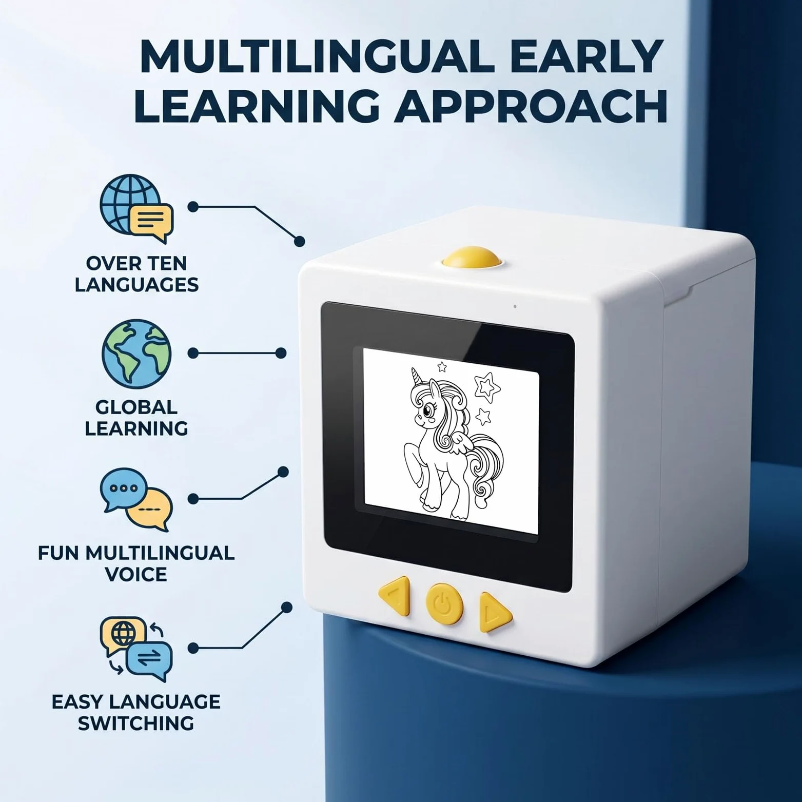 Fockety Etichettatrice Vocale Smart AI, Stampante Termica Tascabile Senza Inchiostro con Display e 2 Rotoli di Carta, Stampante per Mini Craft per Bambini e Regali Creativi