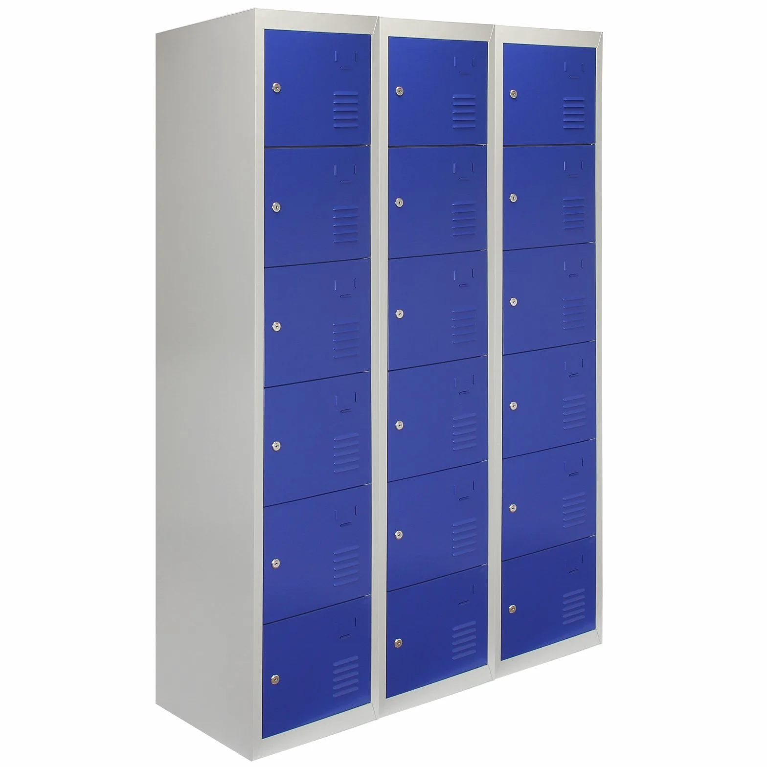 MonsterShop - Armadietto da Montare con 6 Porte Blu in Acciaio 45cm x 38cm x 180cm per Scuole, Palestre e Spogliatoi