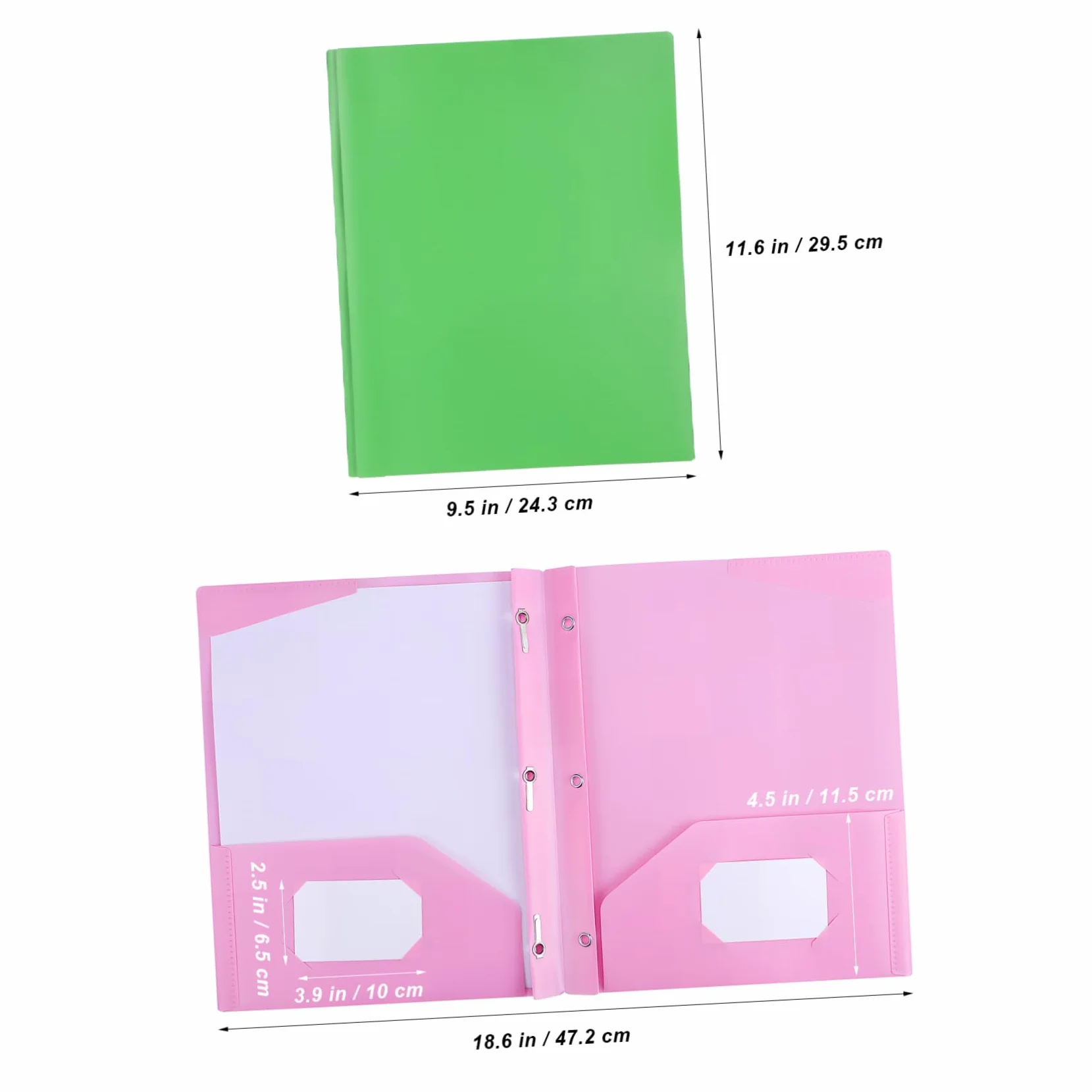 9pezzi Cartelline Portadocumenti Colorate Con Doppio Tasca Plastica Resistente Per Ufficio e Scuola Organizer Di Documenti Pratico e Compatto