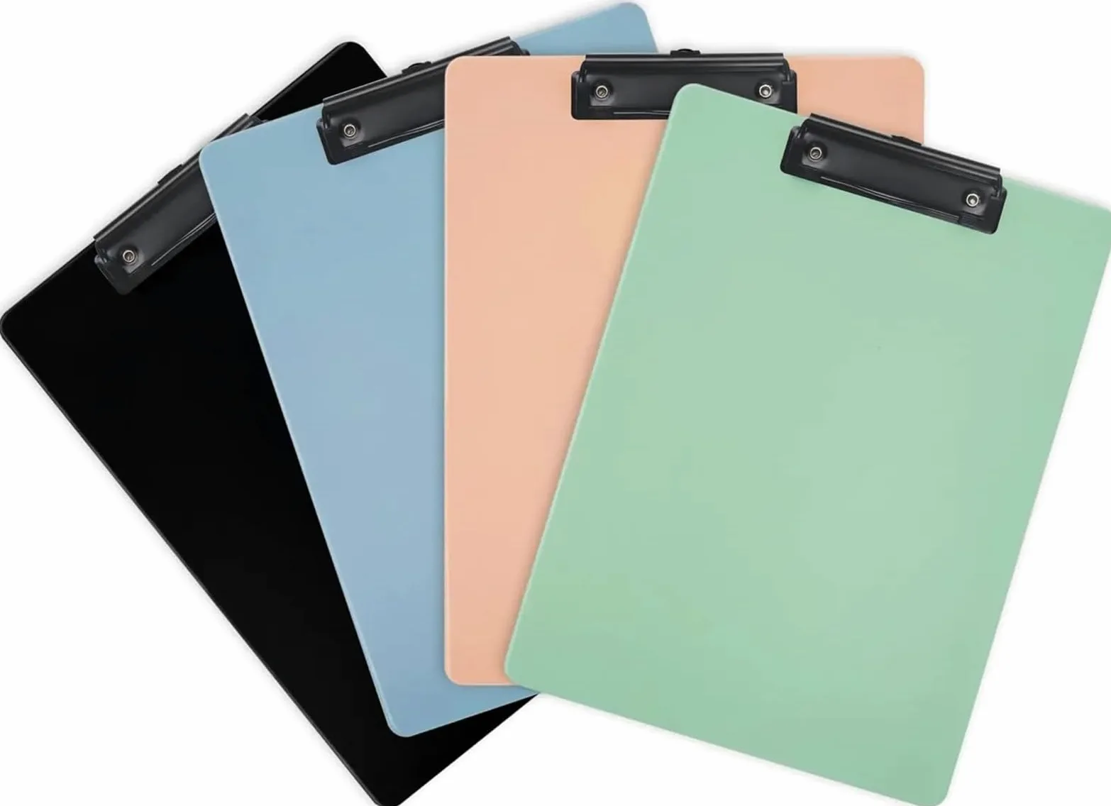 Cartellina Rigida Con Pinza Set di 4 portadocumenti, portadocumenti, clip in metallo, cartone, formato standard A4, portadocumenti 8,5x11 pollici(Morandi colors)