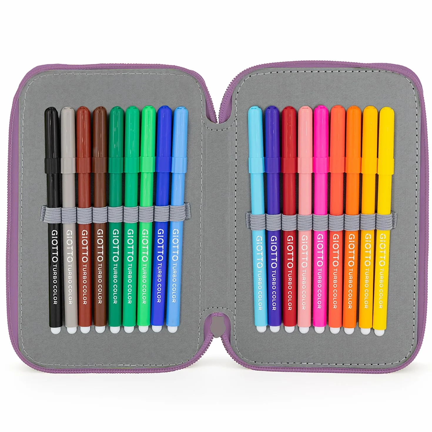 Julian Ross Astuccio 3 Scomparti Fluffy 45 Pezzi, Penne Gel Cancellabili, Colla, Forbici, Pastelli 4.0, 3 Zip, Bambina, Scuola, Orsetto Rosa