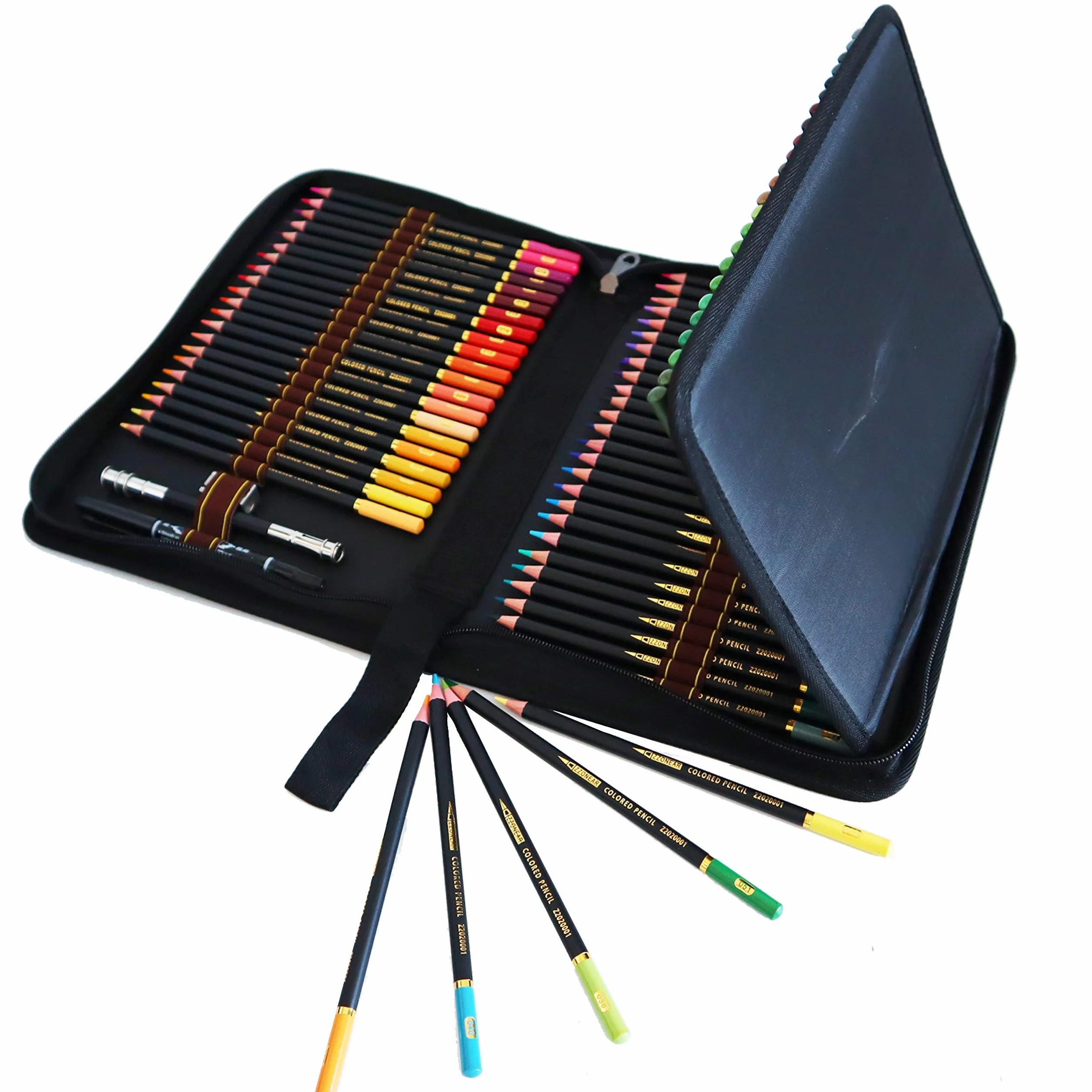 72 matite colorate in astuccio con cerniera per adulti disegno colorare