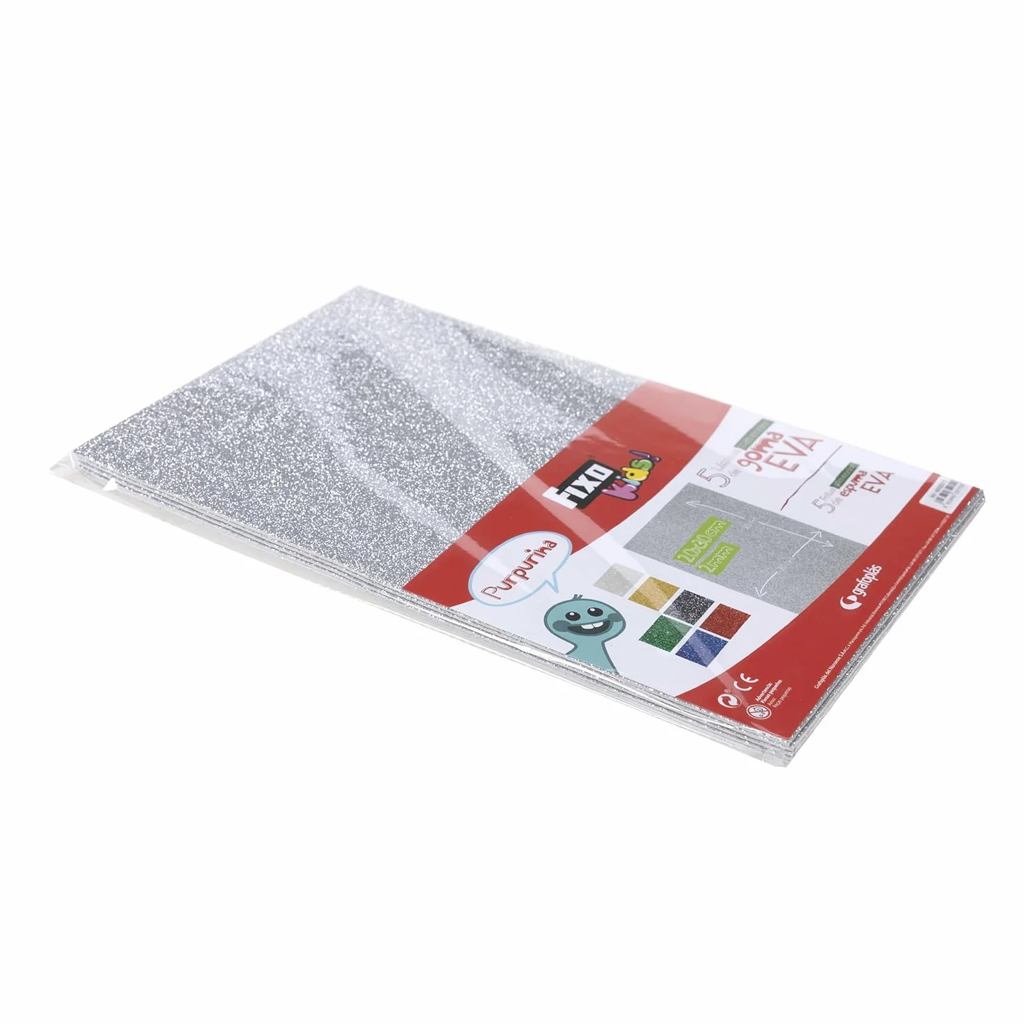 Smart Pack 5 fogli gomma Eva 20 x 30 cm argento