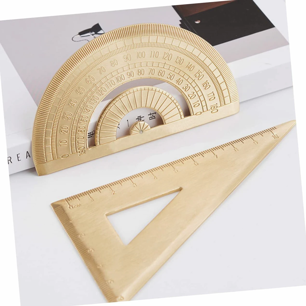 NUOBESTY 3sets Righelli Geometrici Triangolo Goniometro e Righello Da Strumenti Di Misura Per Matematica e Disegno Alta Visibilità e Precisione