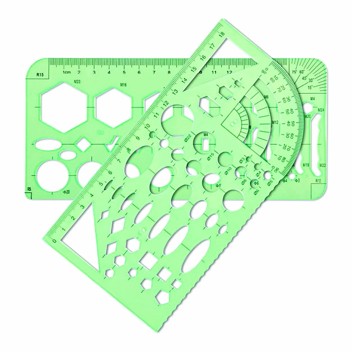 11 Pezzi Modelli di Disegni Geometrici per Disegno Ingegnere Materiale Scolastico