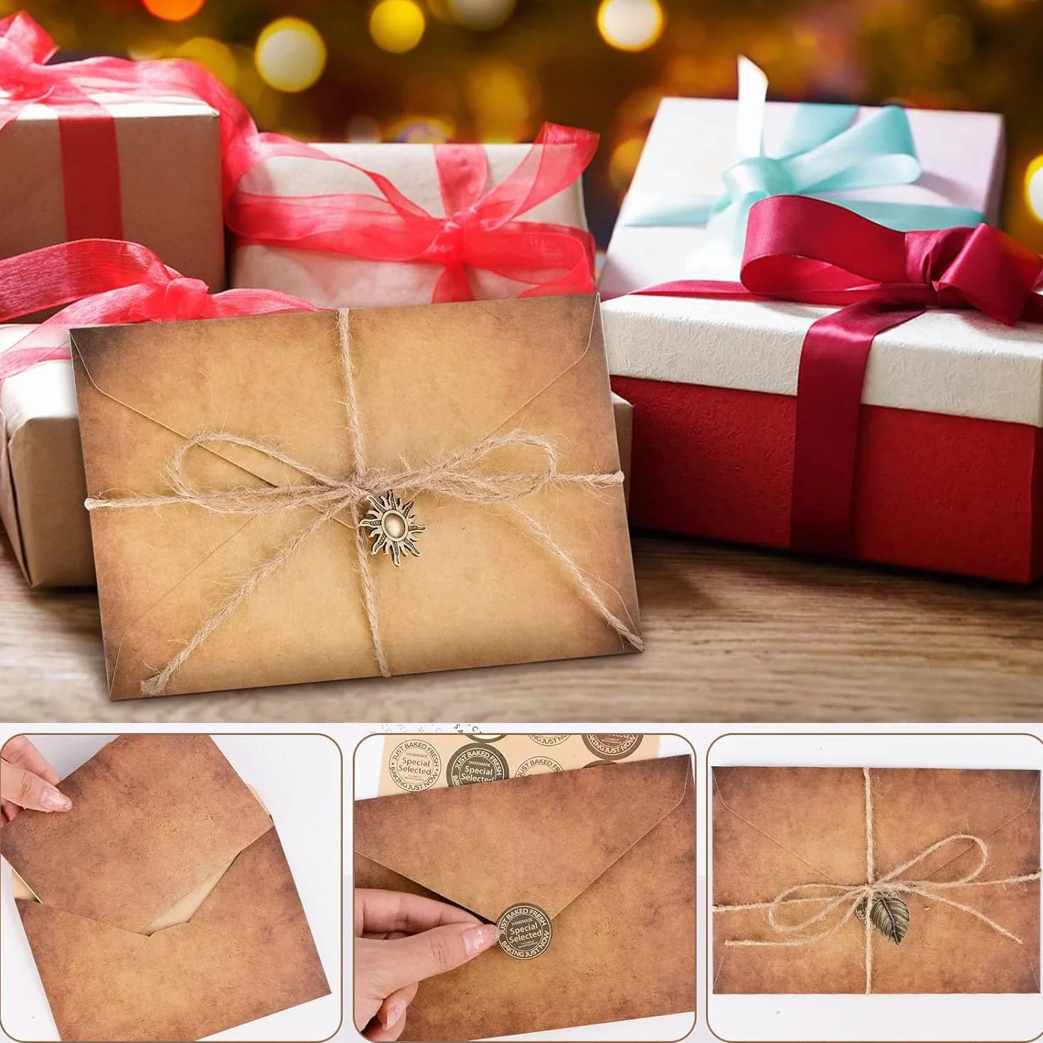 Set di Cancelleria Vintage - 12 Insiemi di Carta da Lettere e Buste, Kit per Scrivere (5 Stili)