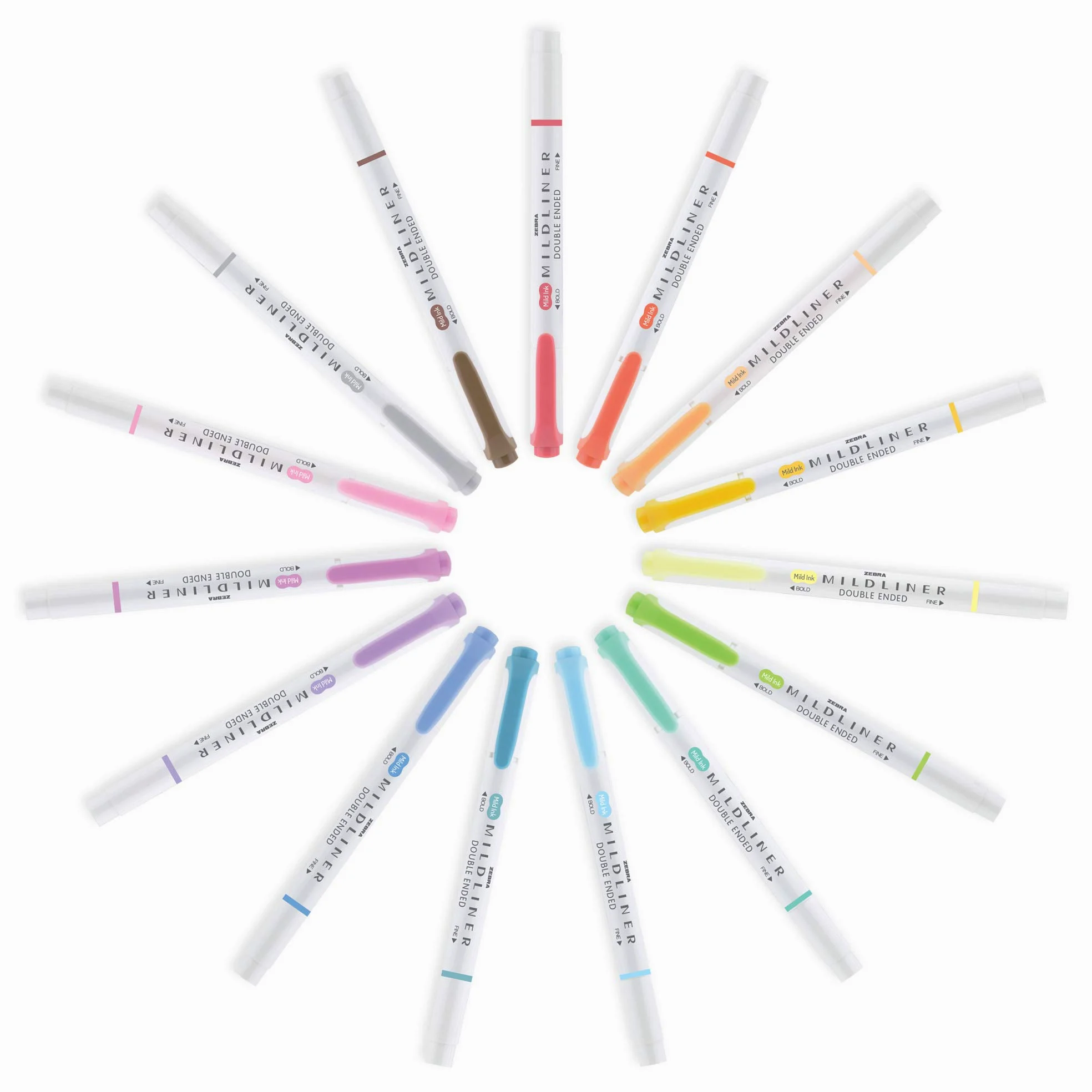 Zebra Penna Mildliner, evidenziatore a doppia punta, punta larga e fine, giallo limone, 12 pezzi