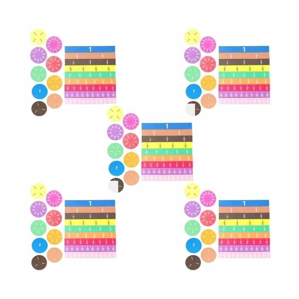 5 set 102 pezzi bambini EVA Frazione piastrelle matematica imparare aiuto didattico calcolo fornitura scuola elementare scuola primaria prescolare