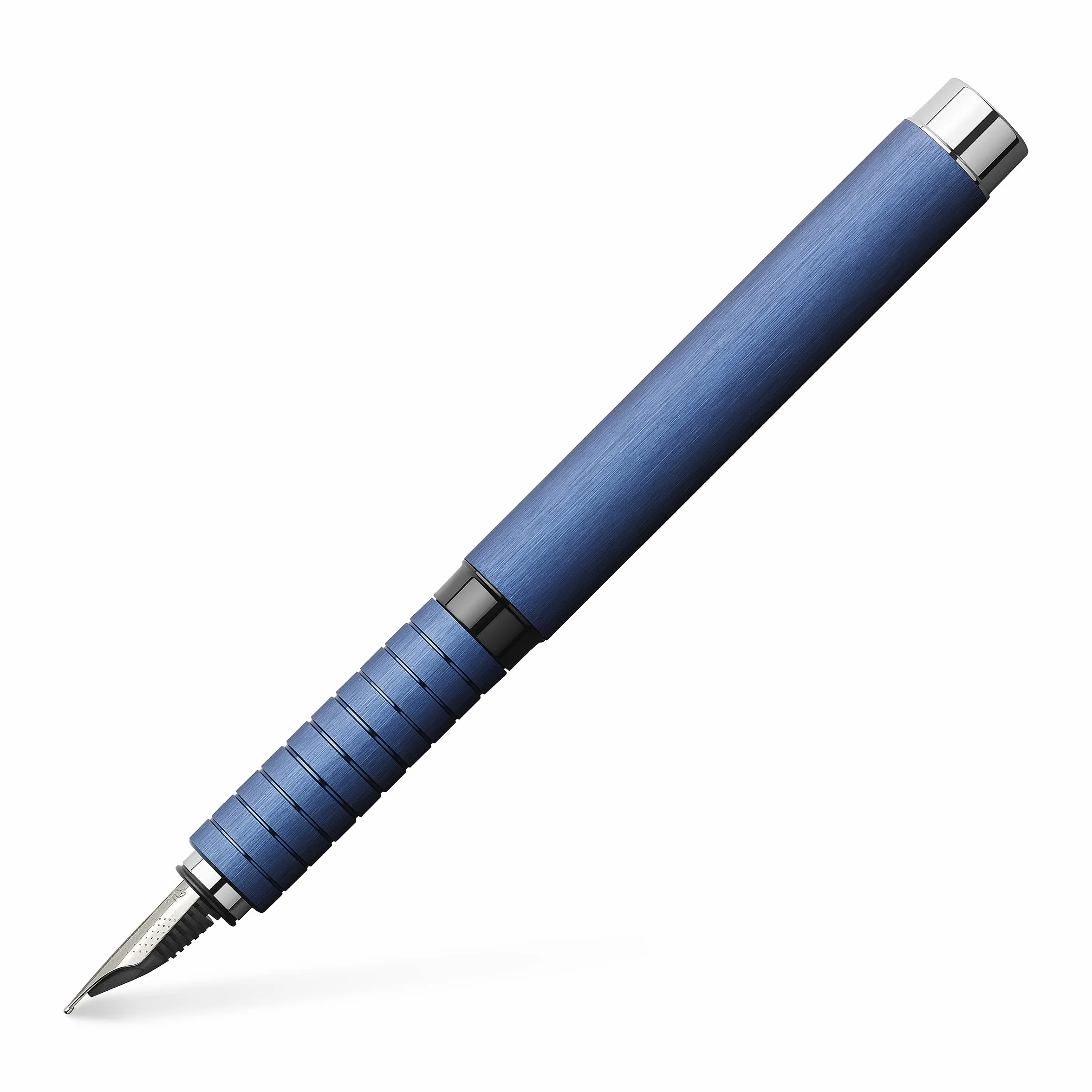 Faber-Castell 148441 - Penna stilografica Essentio, pennino F, in alluminio, colore: Blu