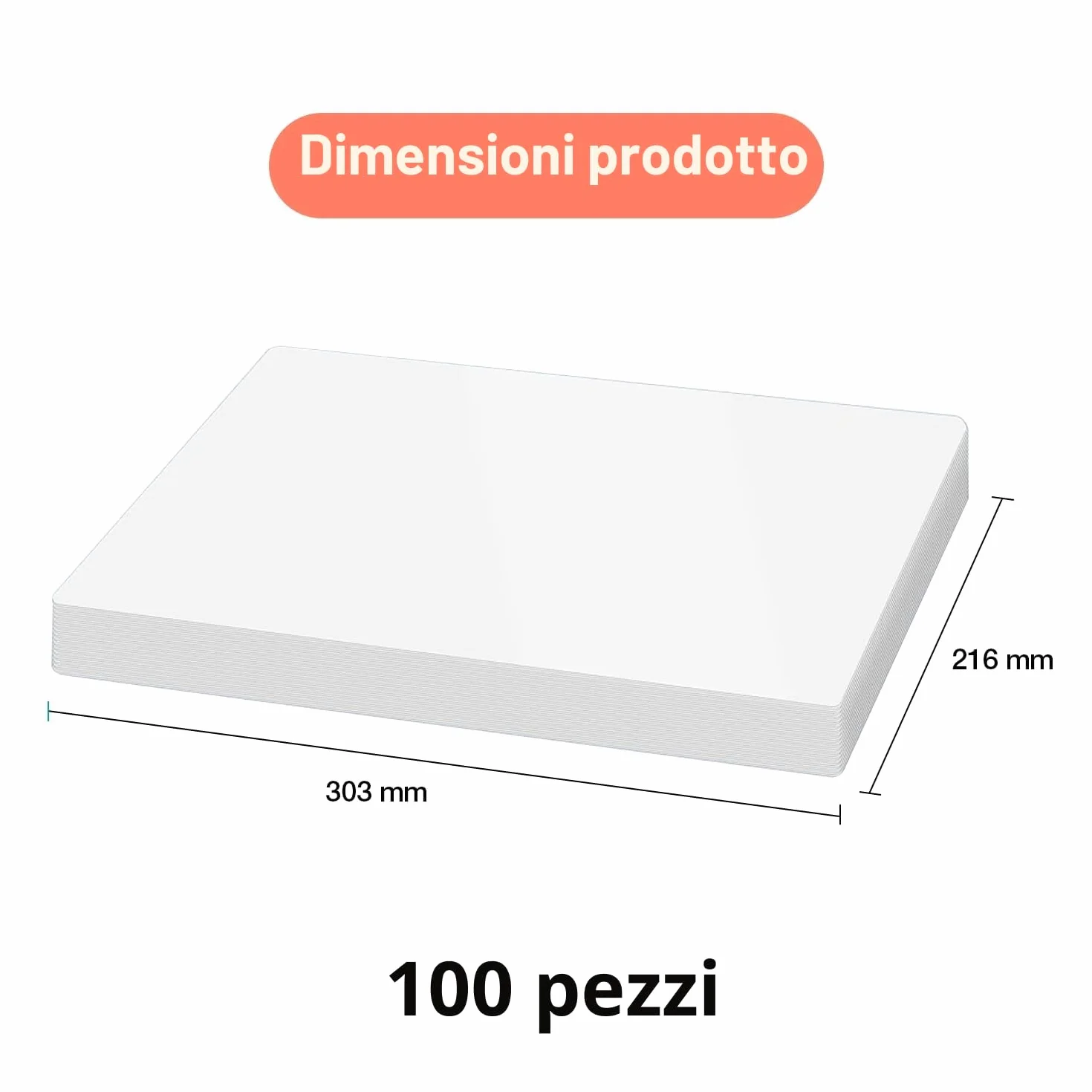 Fogli Plastificatrice A4 Confezione da 100 Laminazioni Lucidi