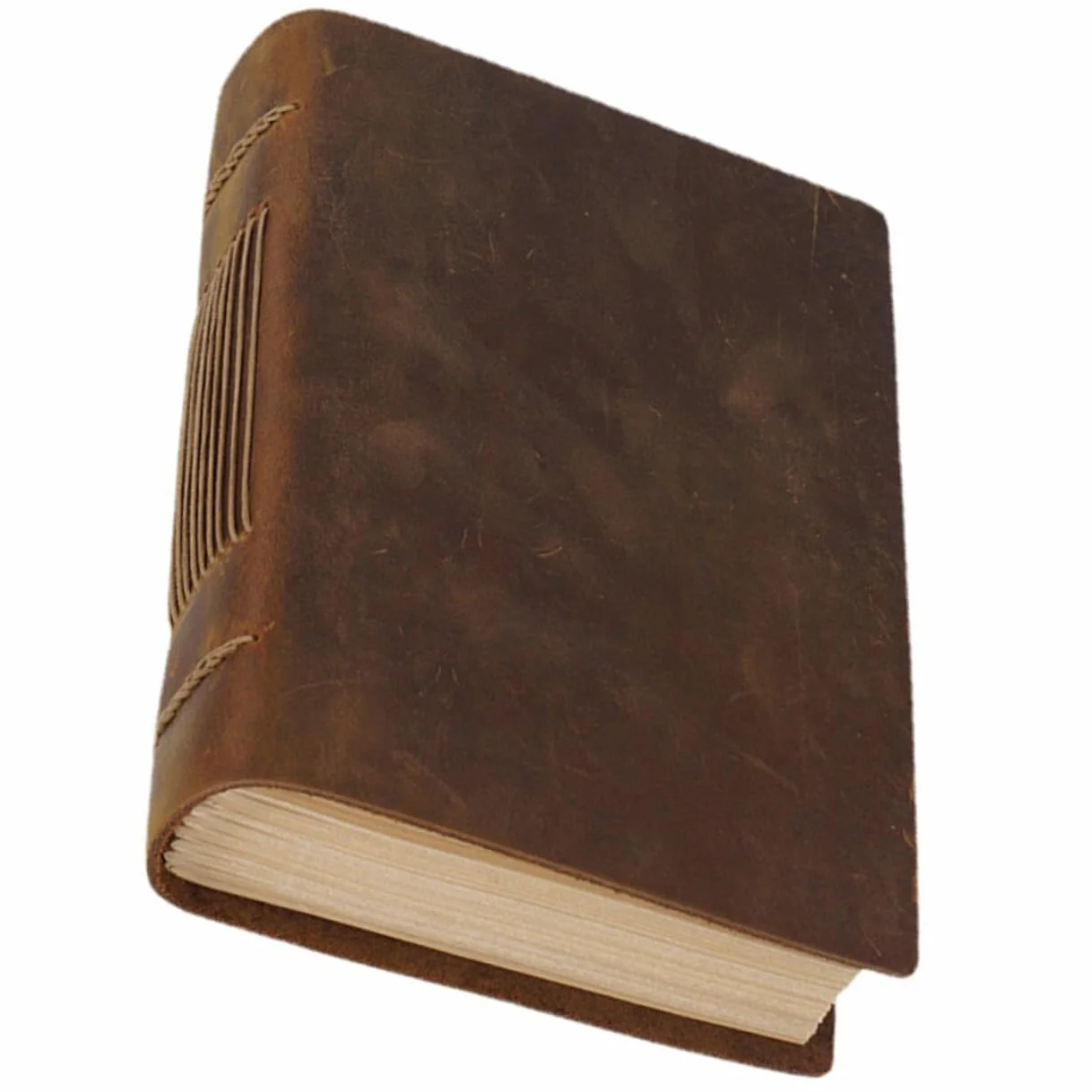 NUOBESTY Quaderno Diario in Pelle Vintage Marrone Copertina Spessa | Carta Interna Ispessita, Finitura Testurizzata, Stile Semplice per Studenti e Insegnanti