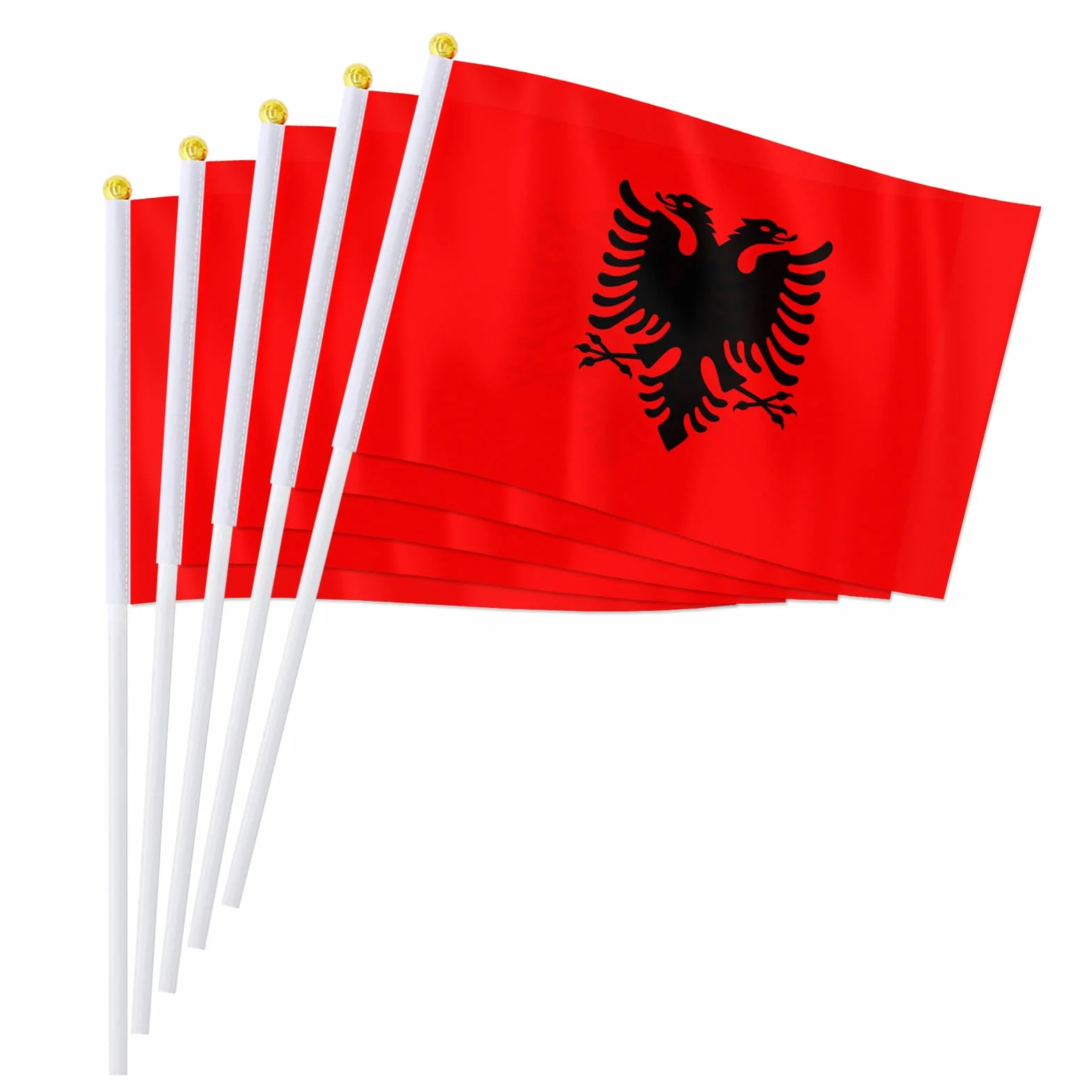 Bandiere Albania 14x20 cm 50 pezzi bandiere nazionali albanesi portatili