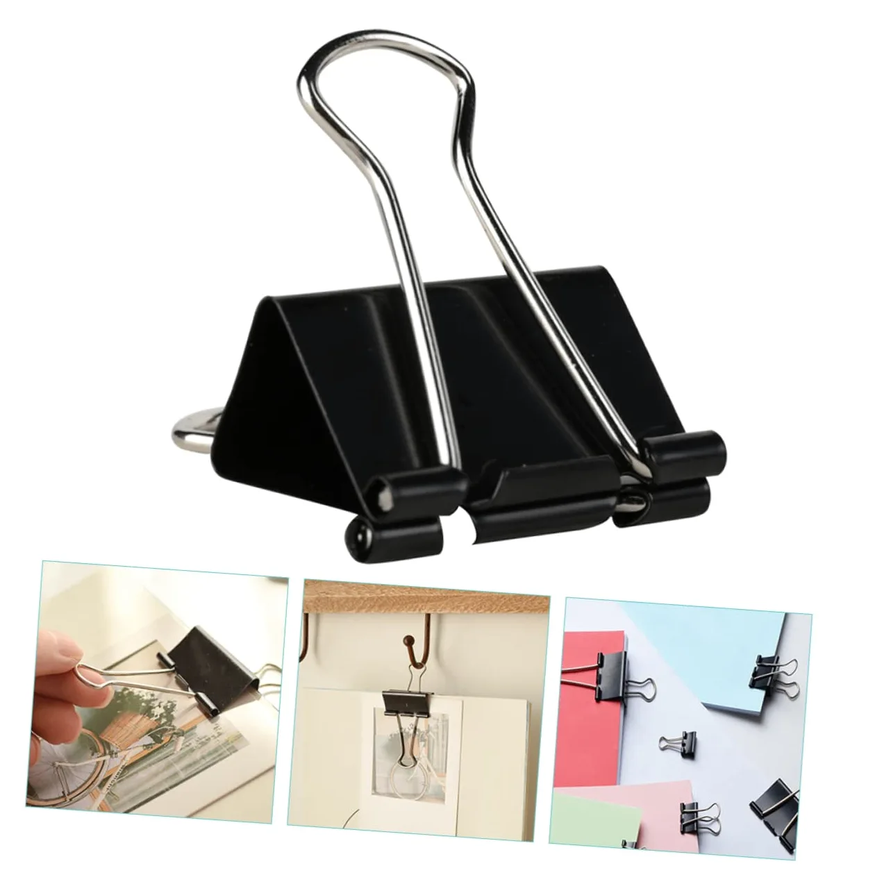 Binder Clips Large 51mm Neri in Ferro, 36 Pezzi, per Documenti | Festa Scuola Decor, Paper Clips e Paper Clamps, Facile Rimozione per Note e Bollette
