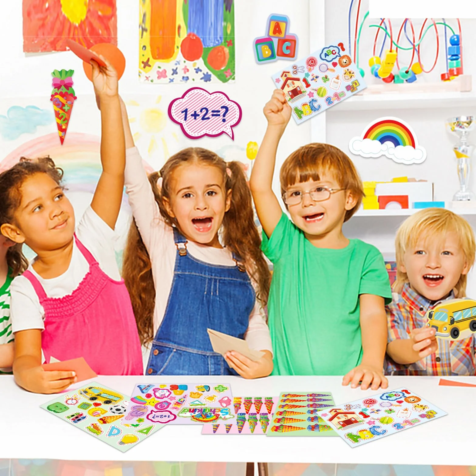 ALEGRE® Adesivi decorativi per l'inizio della scuola, set per ragazze e ragazzi
