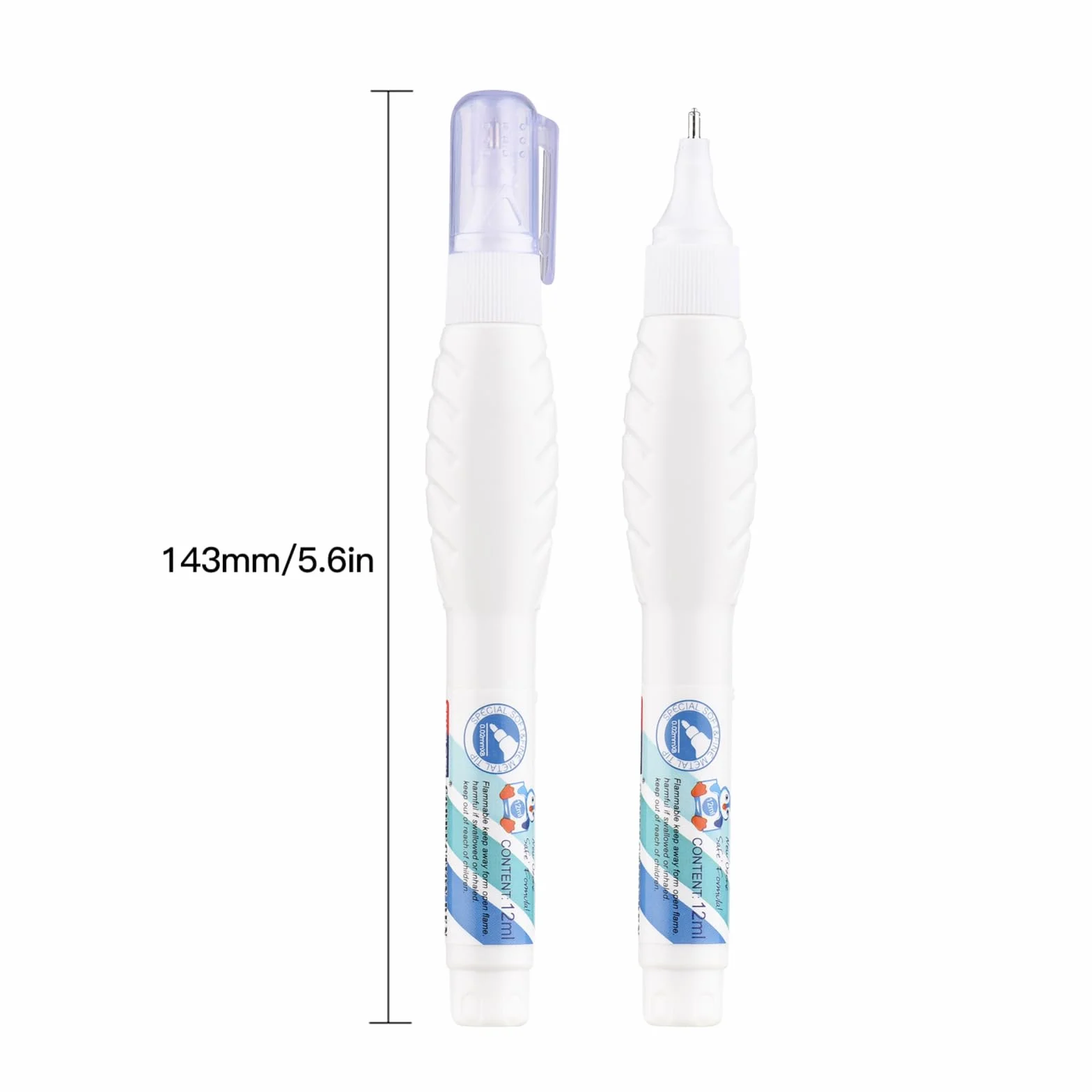 Set 12 penne correttive Whiteout liquido a punta fine 7 ml