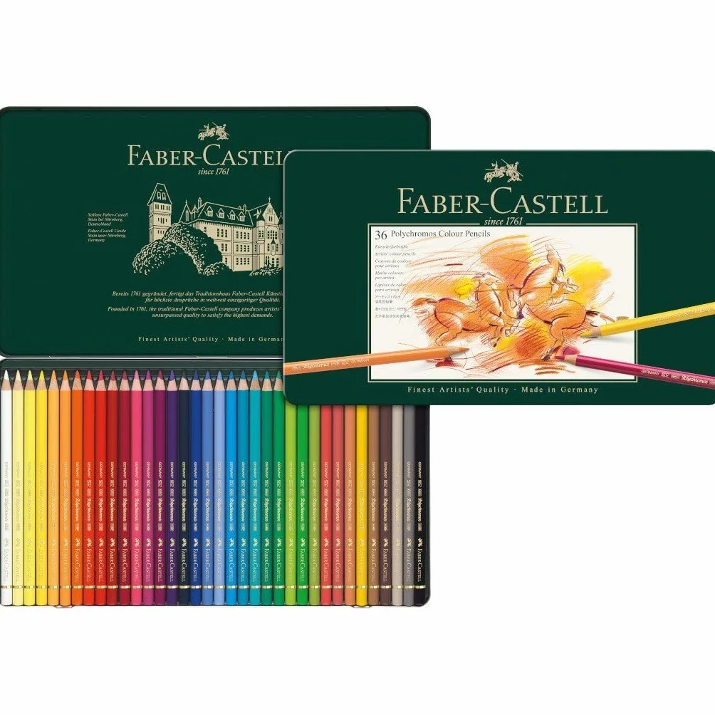 Faber-Castell Polychromos 36 Matite Colorate Professionali Astuccio Metallico 3,8 mm