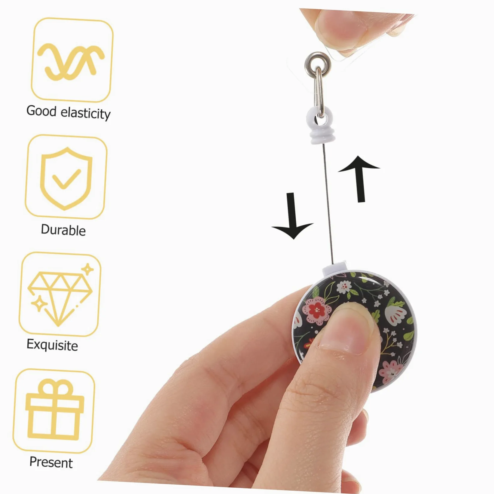 TEHAUX 15pezzi Porta Badge Retrattile Con Design Facile Da Usare Resistente e Portatile Per Id Badge e Chiavi Adatto Per Ufficio Scuola Ospedale e Altro
