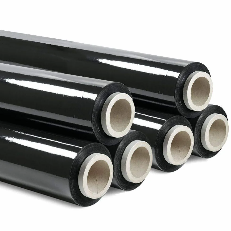 6 bobine € 50,50. Film estensibile manuale nero coprente. Peso 2.5 kg spessore 30 my.