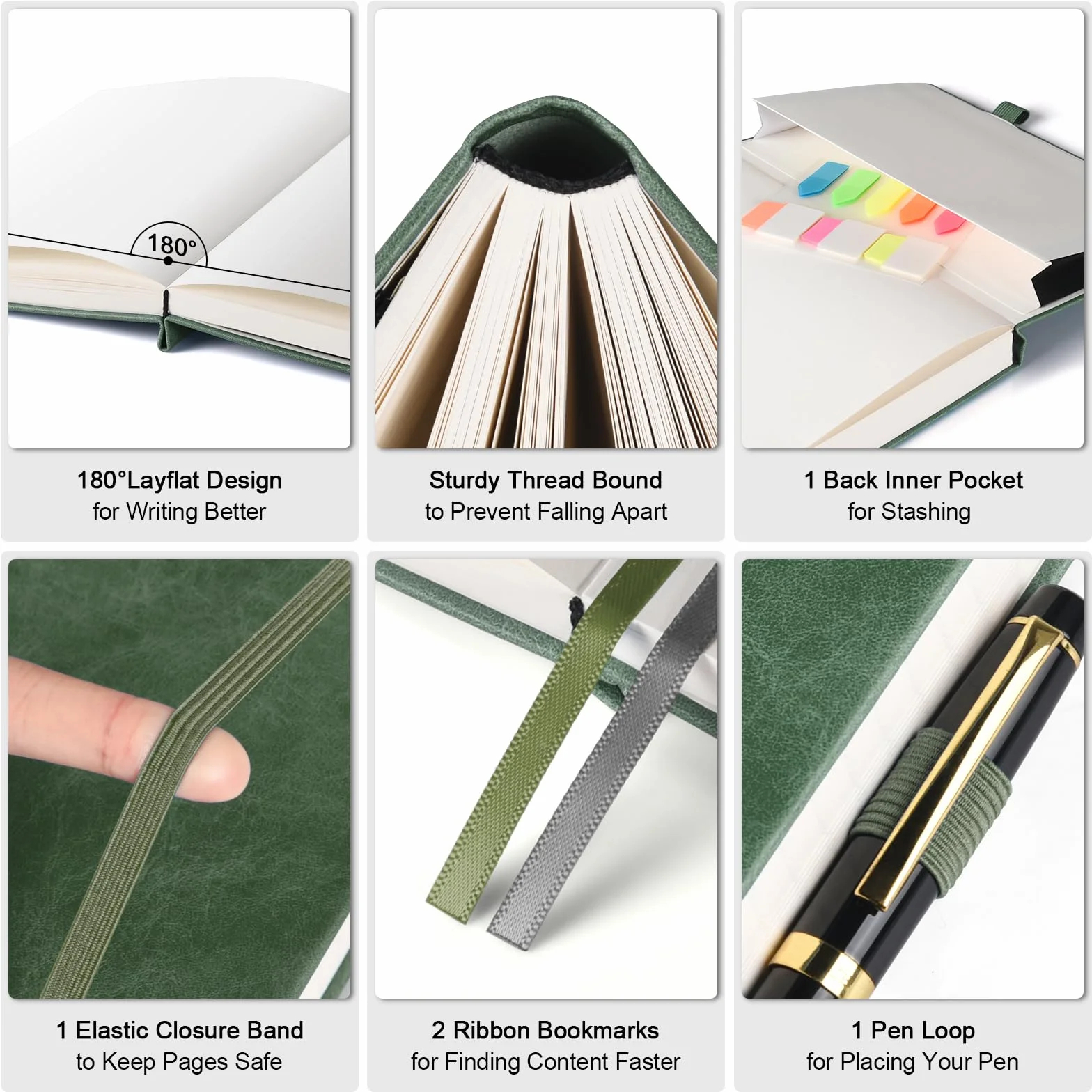 Taccuino A4 carta grafica 312 pagine numerate copertina rigida 100 g/m² quaderno a quadretti