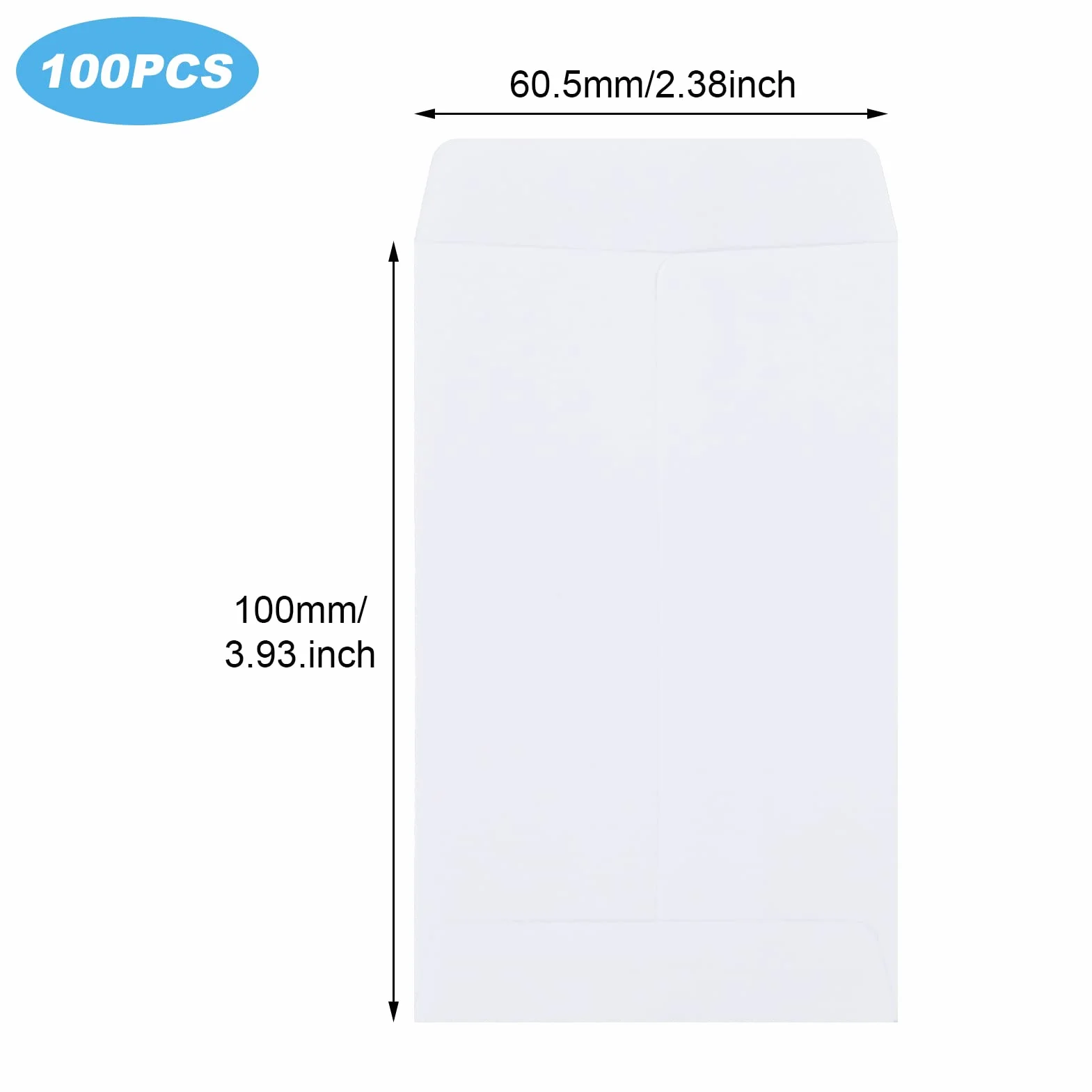 Buste di Carta con Nastro Biadesivo 10x6 cm Bianco 100 Pezzi per Monete Perline Francobolli