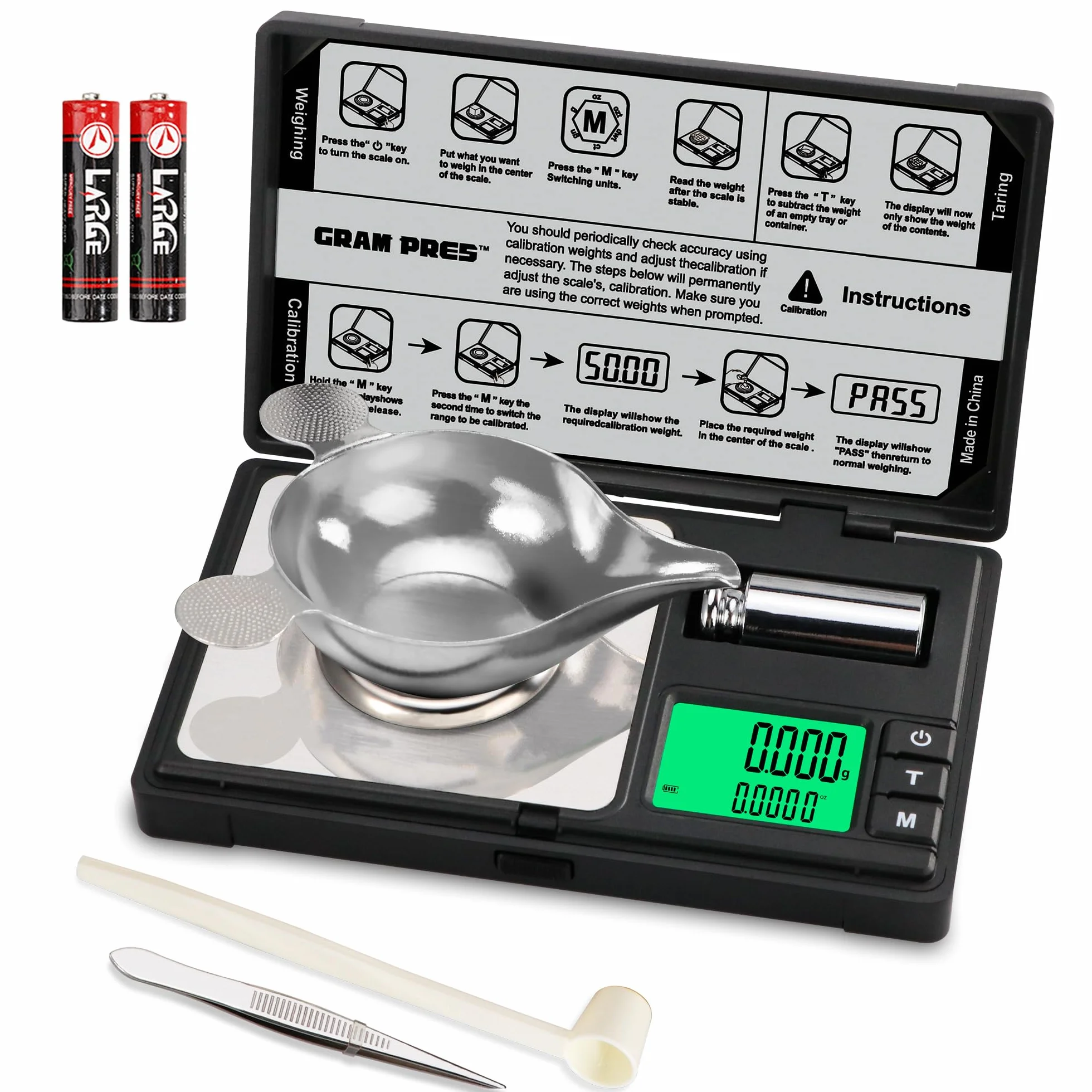 Bilancia Milligrammi Alta Precisione 50g/0.001g Digitale Tascabile GRAM PRES