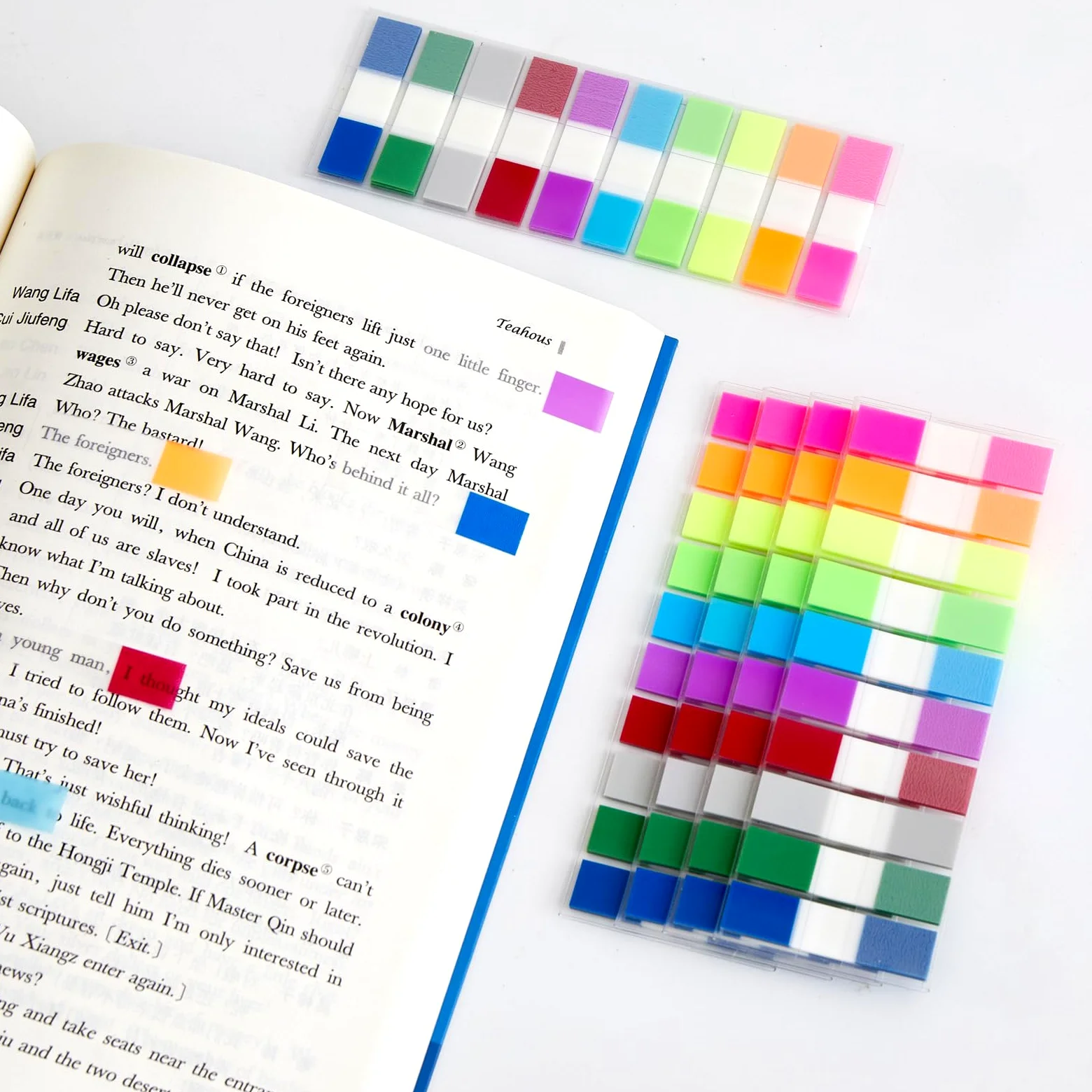 Segnapagina adesiva per appunti, trasparente, scrivibile, colorata, per libri, indice, etichette, etichette, etichette, divisori, per quaderni, ufficio, scuola, insegnanti, planner memo, 1000 pezzi