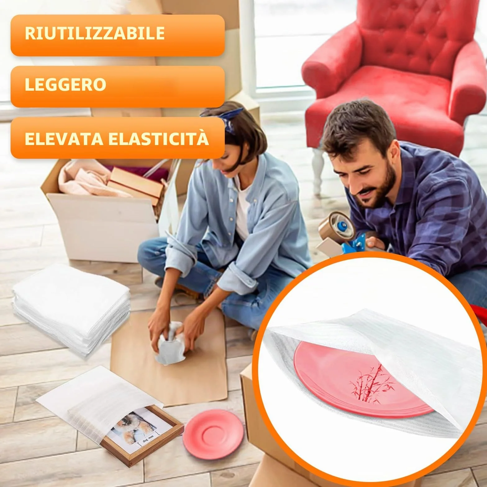 Pluriball Fogli in Poliuretano Espanso 20 x 20 cm 100 pezzi per Imballaggio