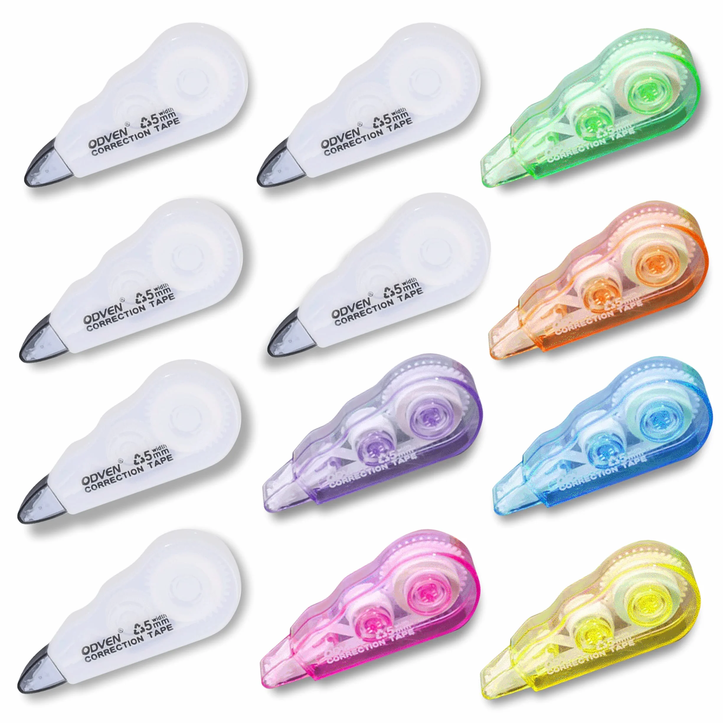 Mini Bianchetto a Nastro, Correttore a Nastro di Correzione Scrittura, Nastro Bianchetto Correction Tape per Studenti Scuola Ufficio, 12 Pezzi