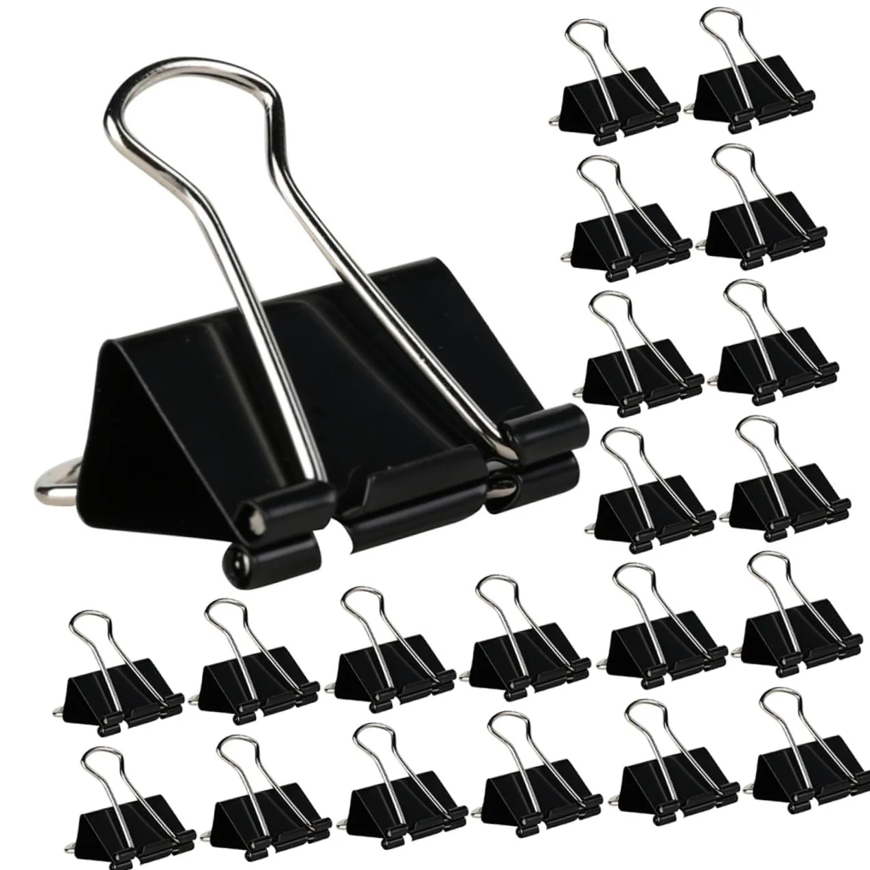 Binder Clips Large Nero in Ferro 36 Pezzi, per Carta e Schede | Rimozione Facile, Design Multiplo, Organizzazione Documenti, Back To School Party, Cose per Scuola, Cartoleria Scuola