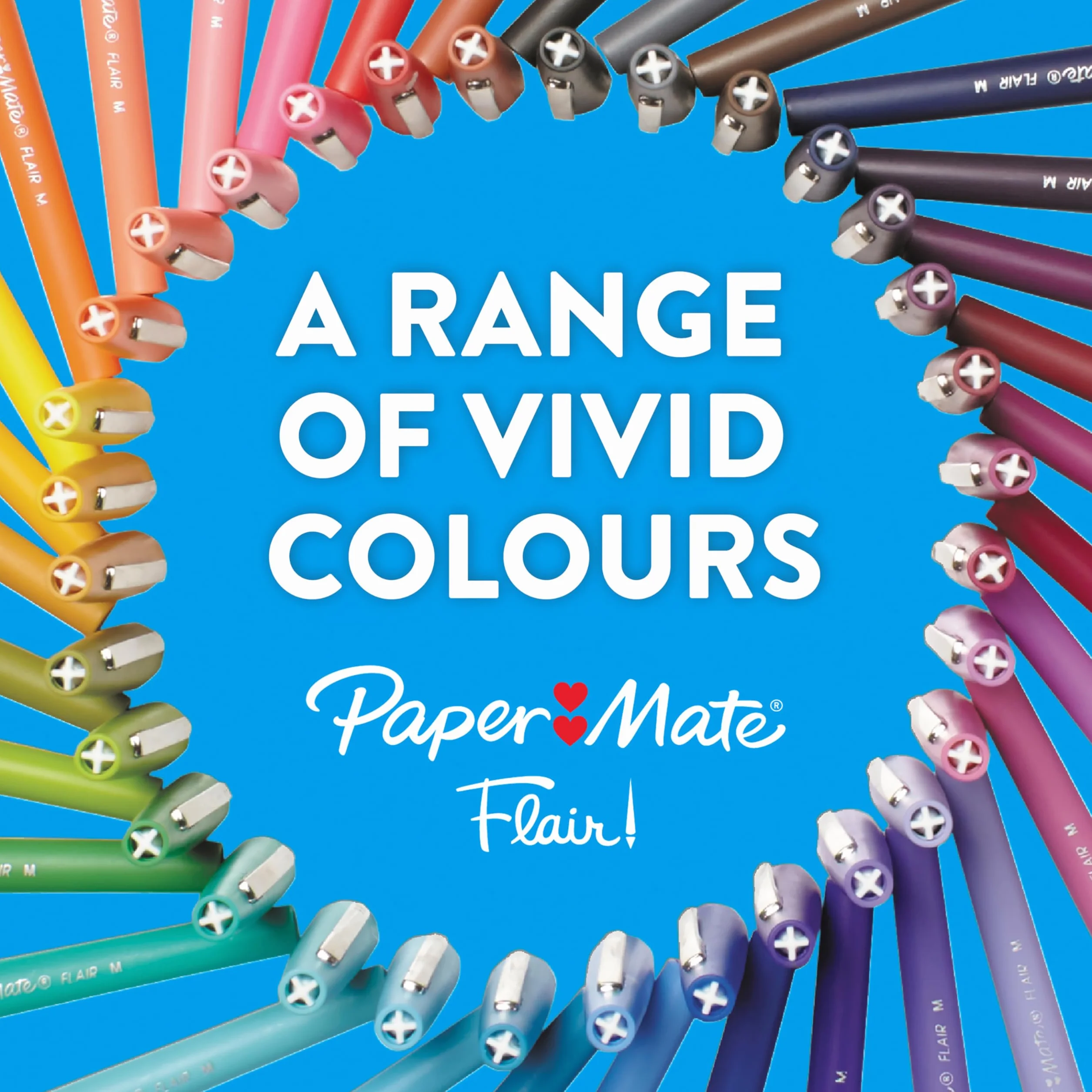 Paper Mate Flair Pennarelli Punta Media in Feltro 0.7mm Nero Scatola da 12